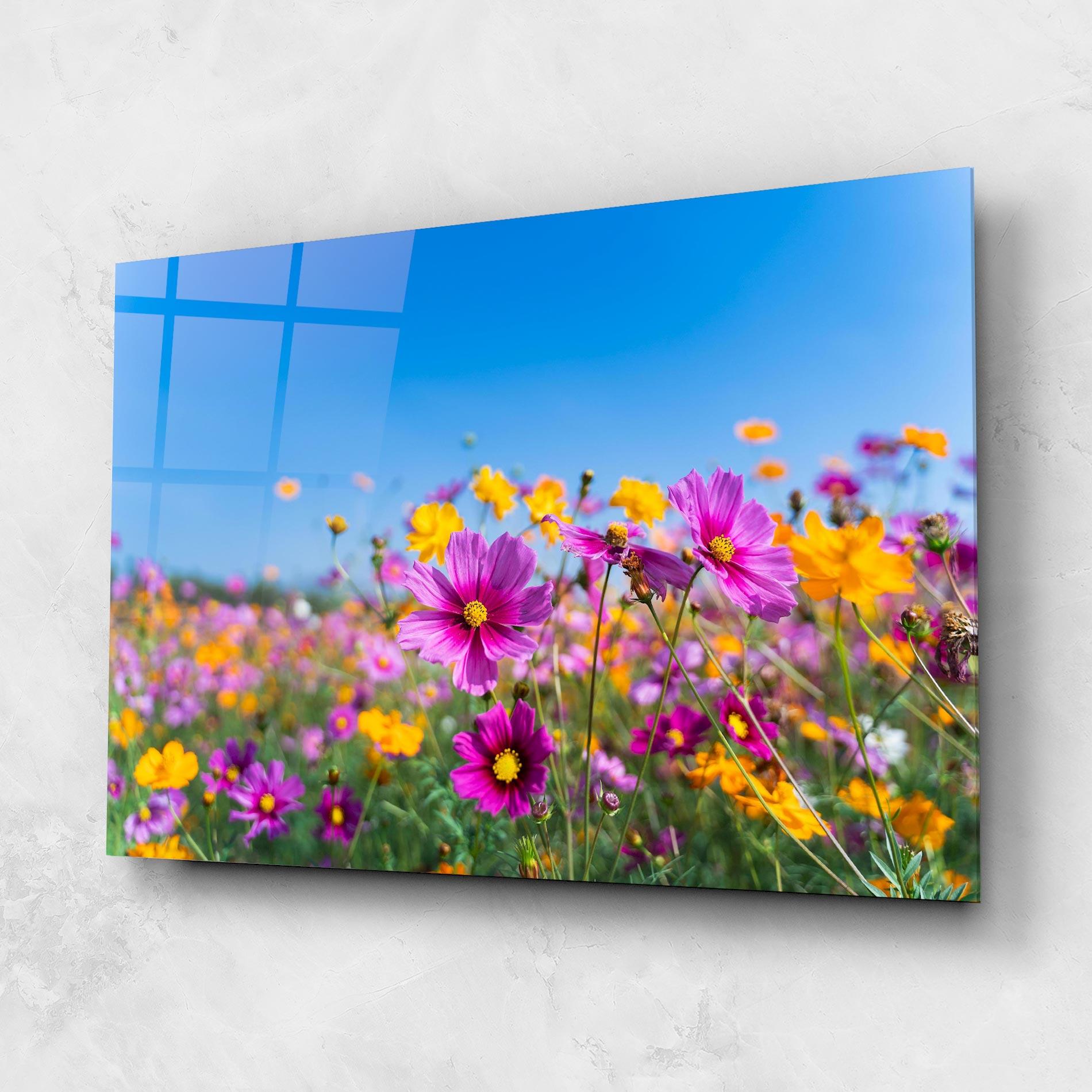 Üvegkép Cosmos Flowers Grassland mockup 1