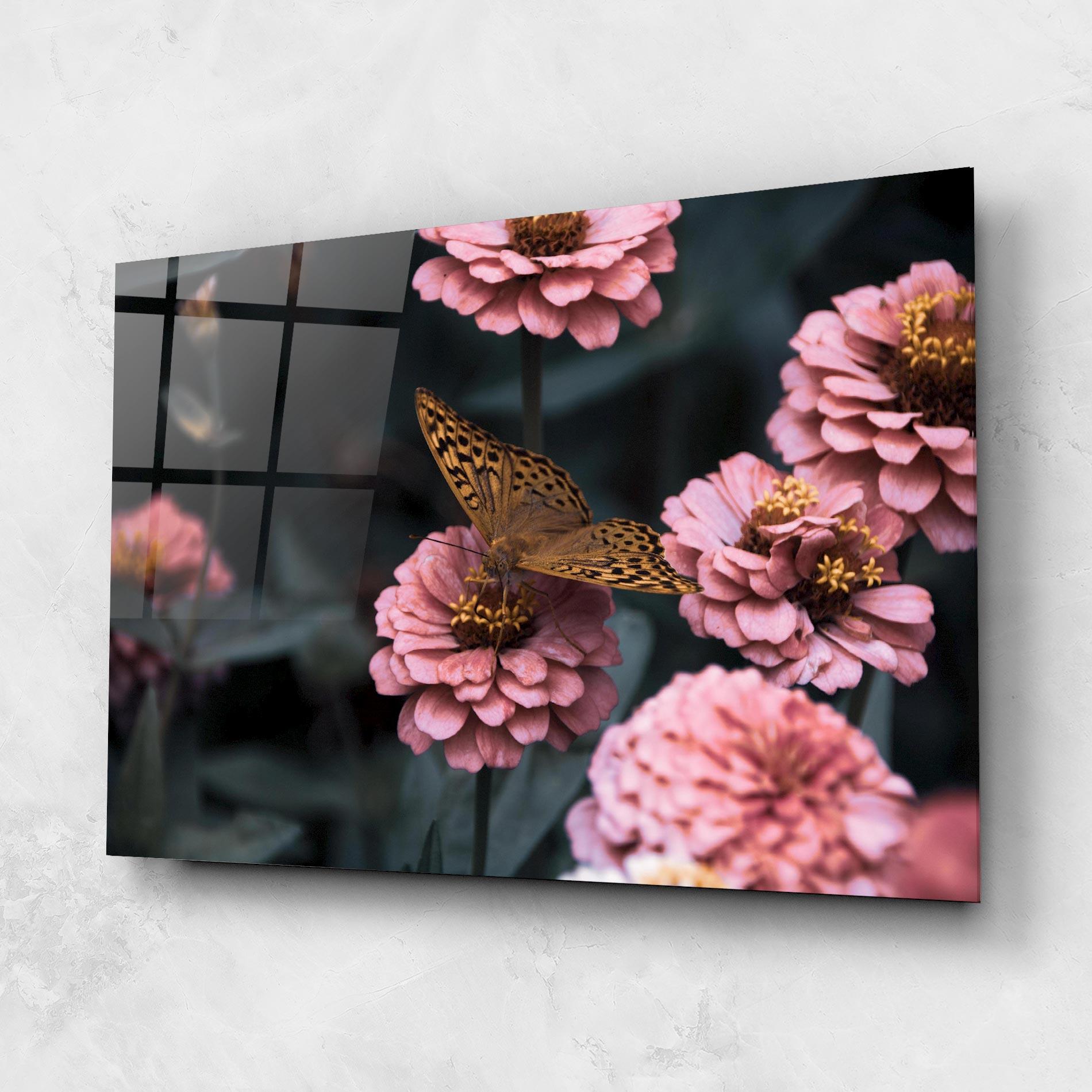 Üvegkép Flower Butterfly mockup 1
