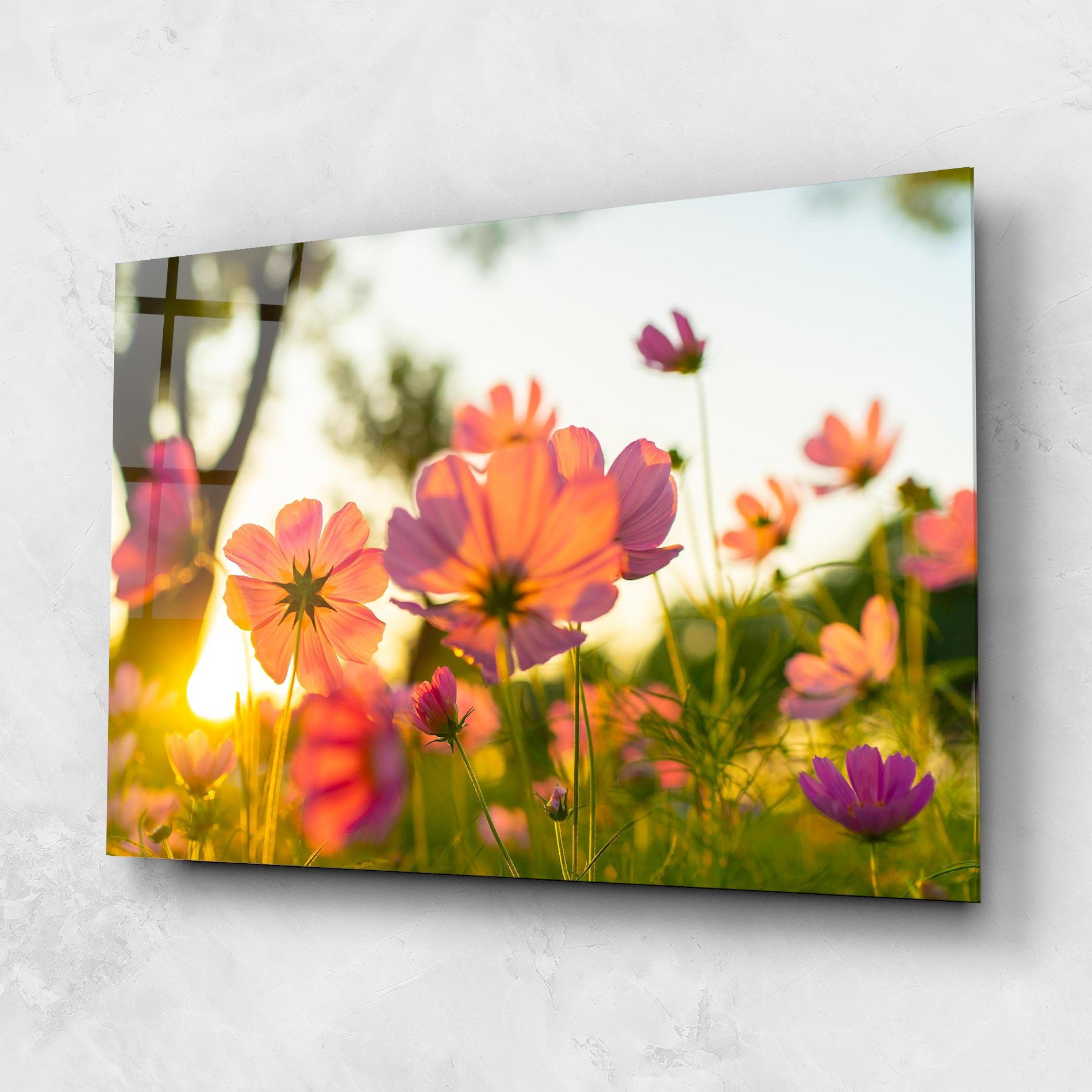Üvegkép Sunset Blooming Flower mockup 1
