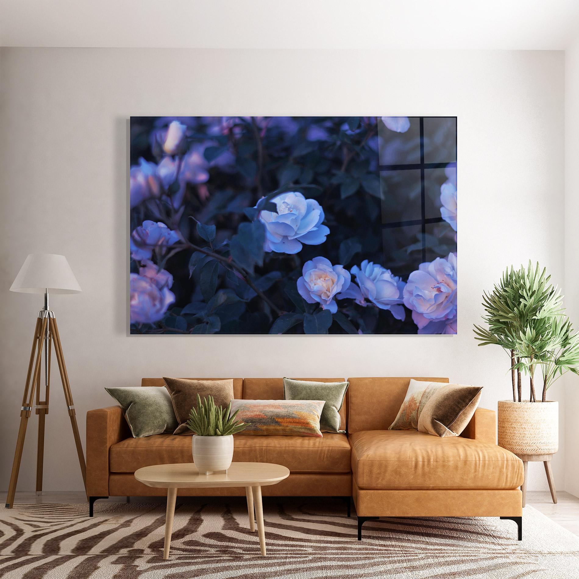 Üvegkép Blue Light Rose mockup 7