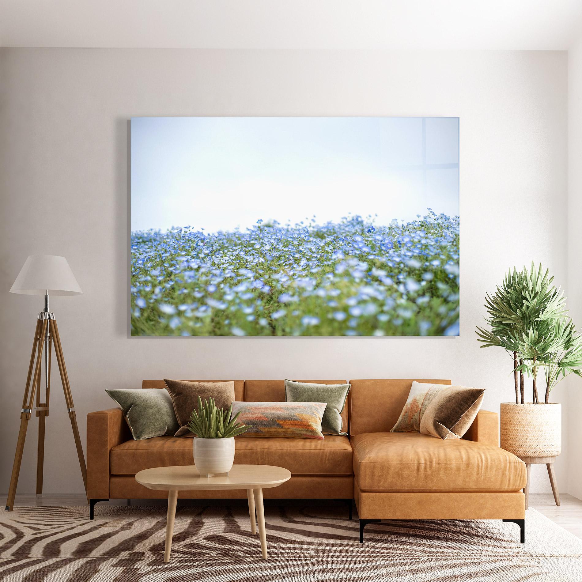 Üvegkép Blue Wild Flowers mockup 7