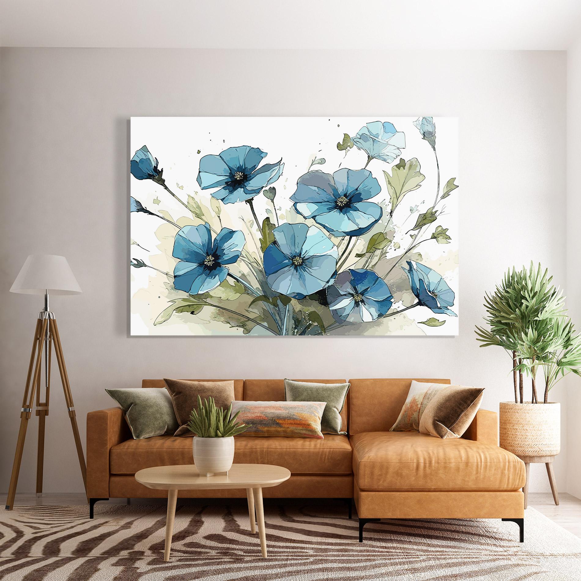 Üvegkép Blue Wild Plant mockup 7