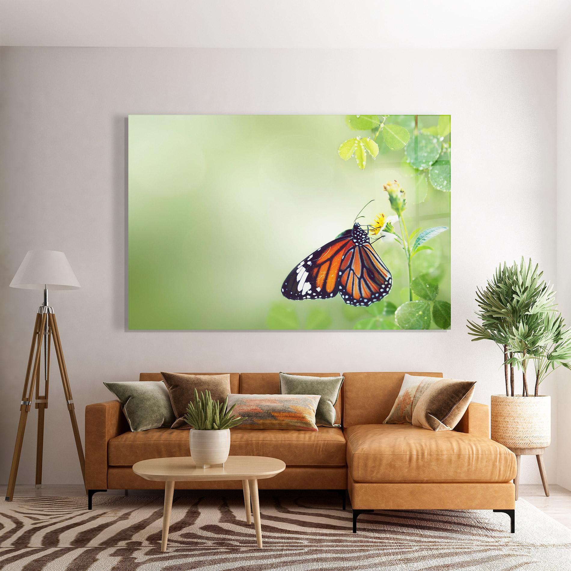 Üvegkép Butterfly Wild Plant mockup 7