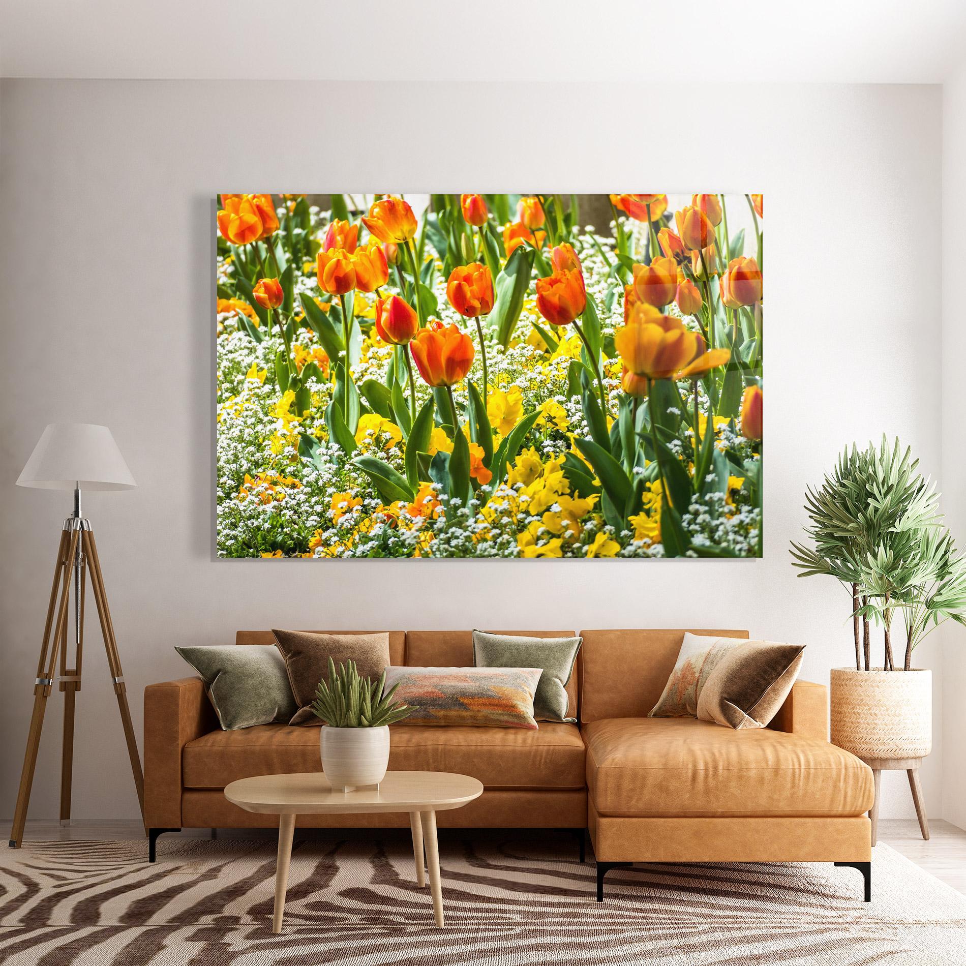 Üvegkép Colorful Tulips Garden mockup 7