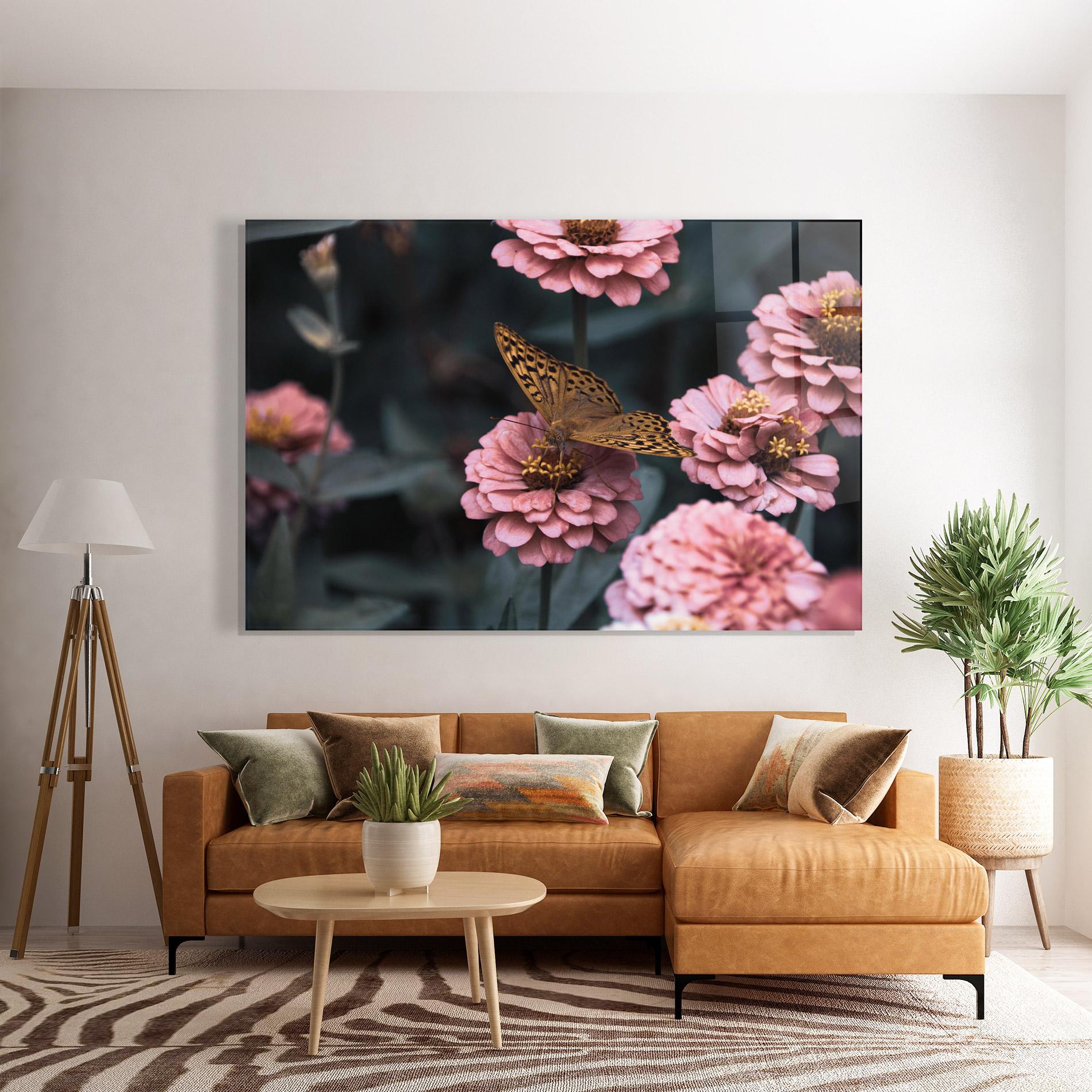 Üvegkép Flower Butterfly mockup 7