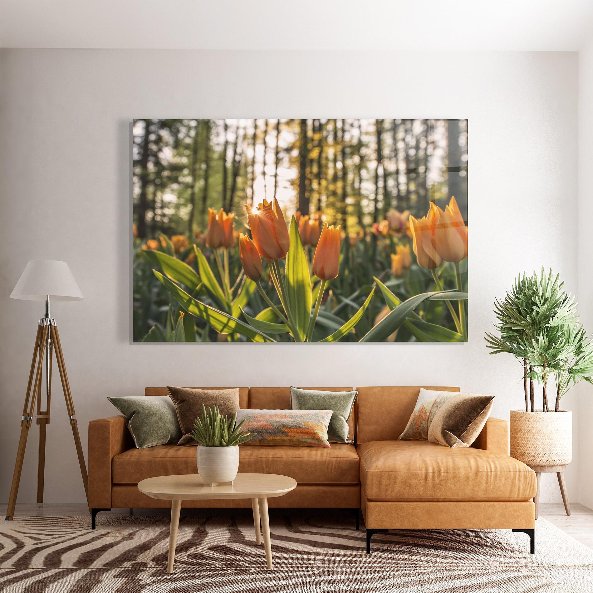 Üvegkép Forest Tulips mockup 7