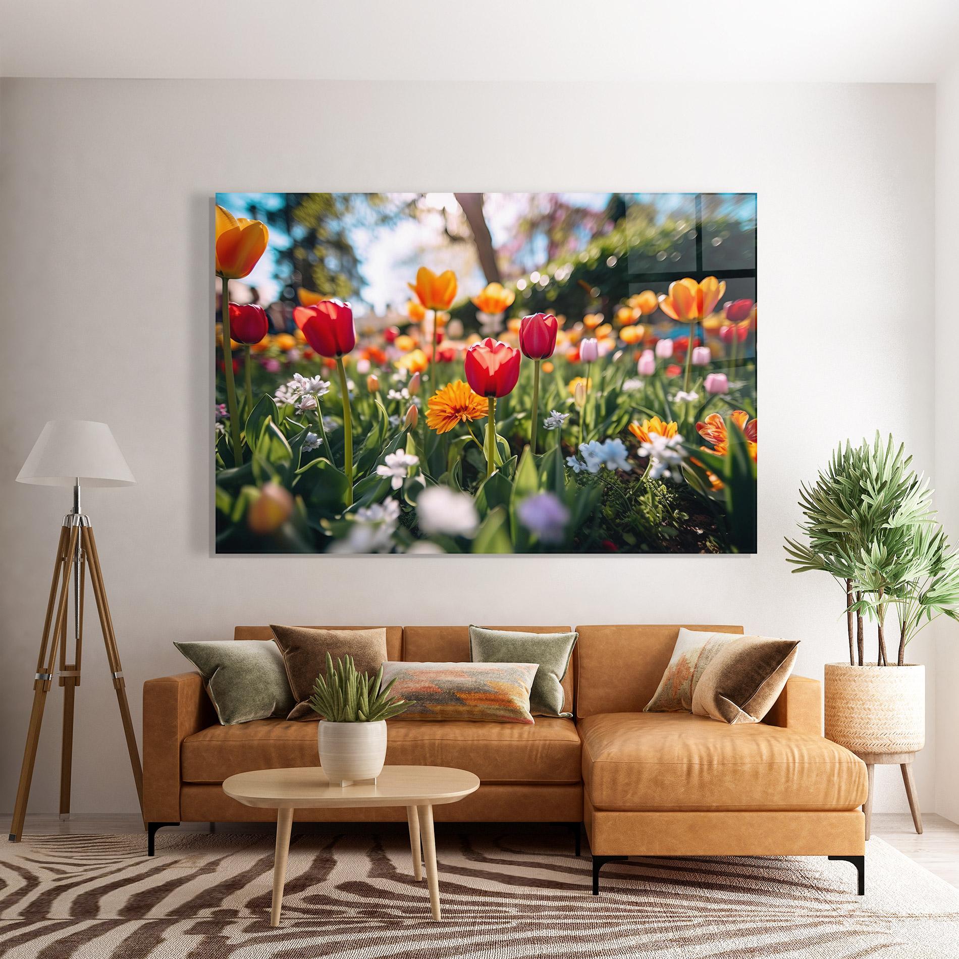 Üvegkép Garden Tulips Mix mockup 7