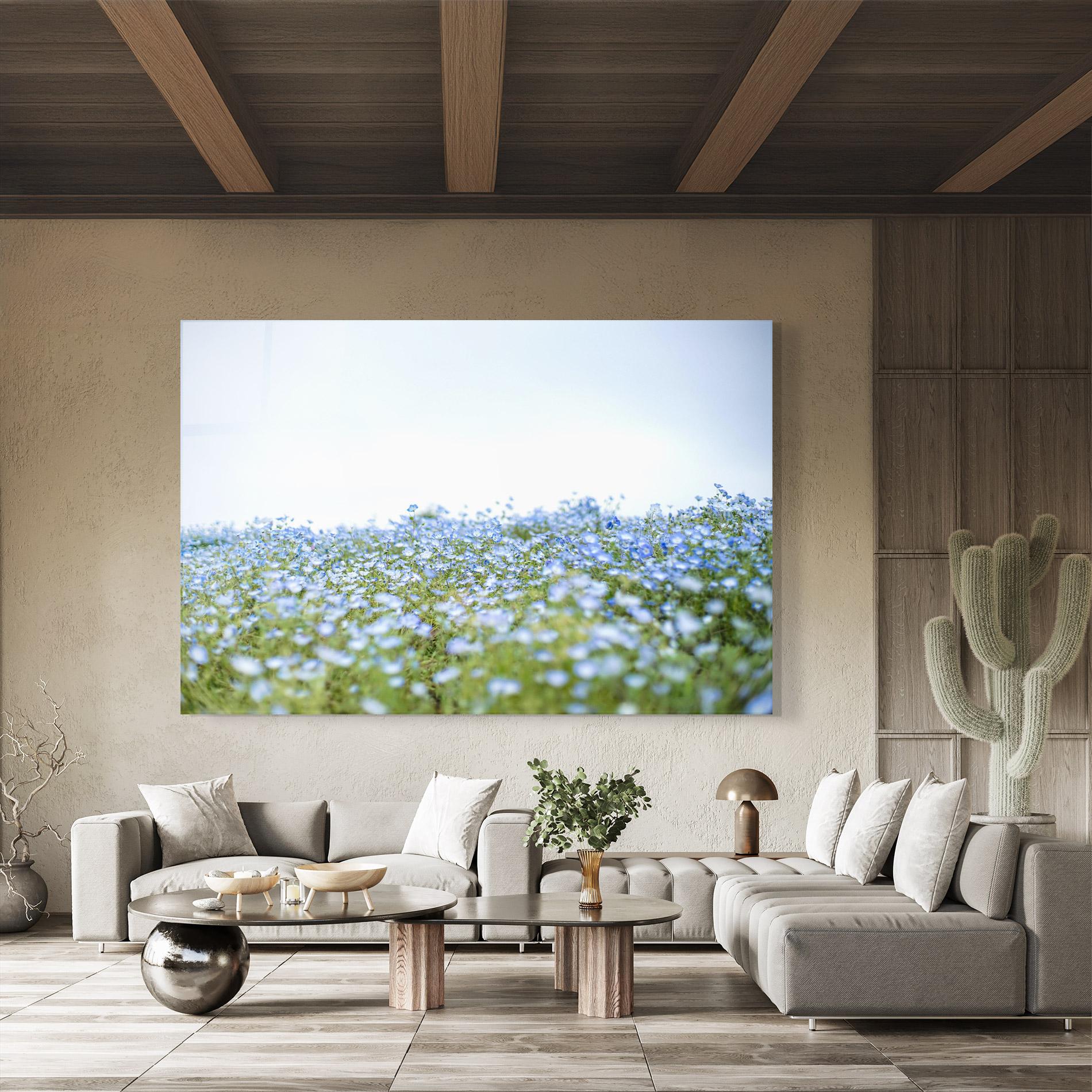 Üvegkép Blue Wild Flowers mockup 8