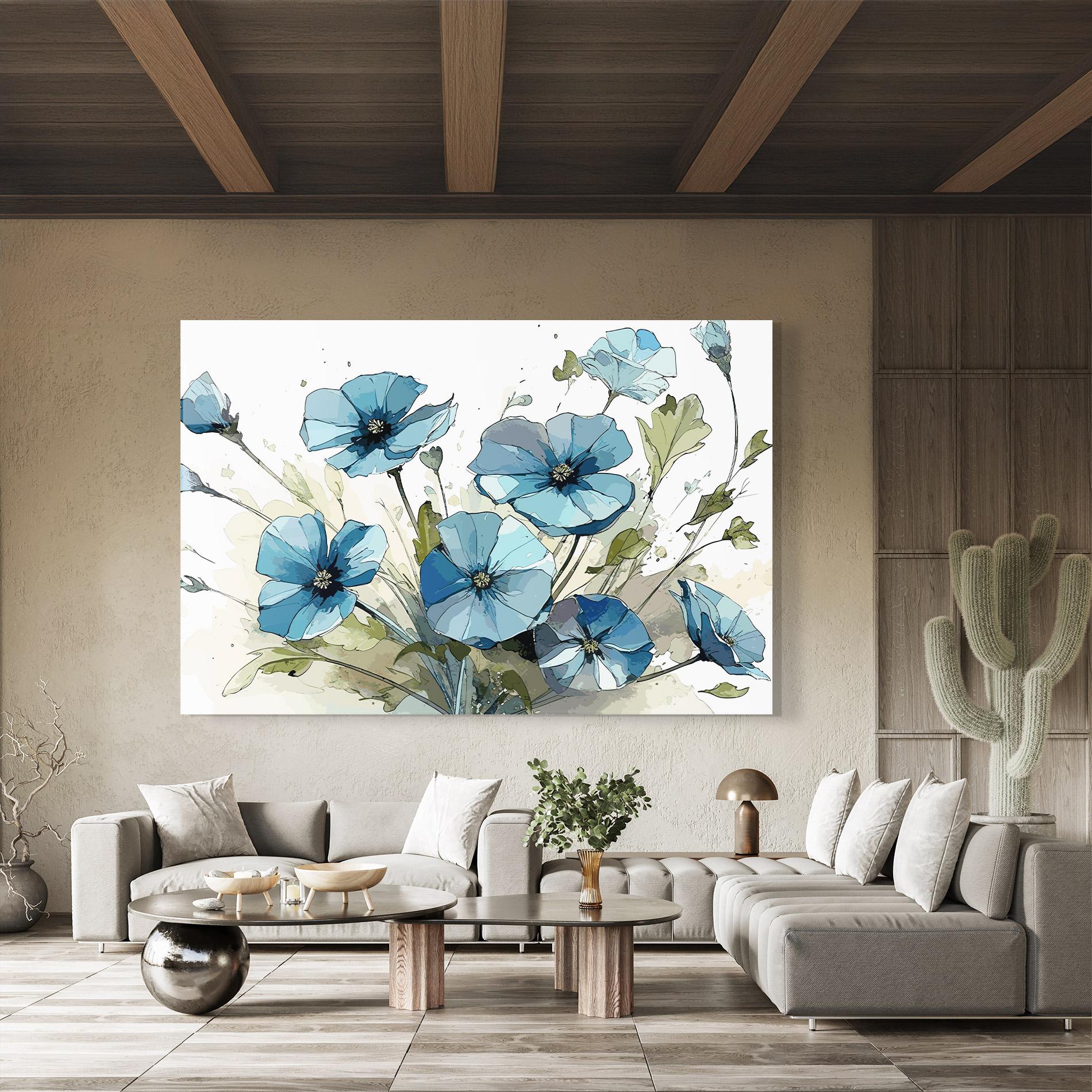 Üvegkép Blue Wild Plant mockup 8