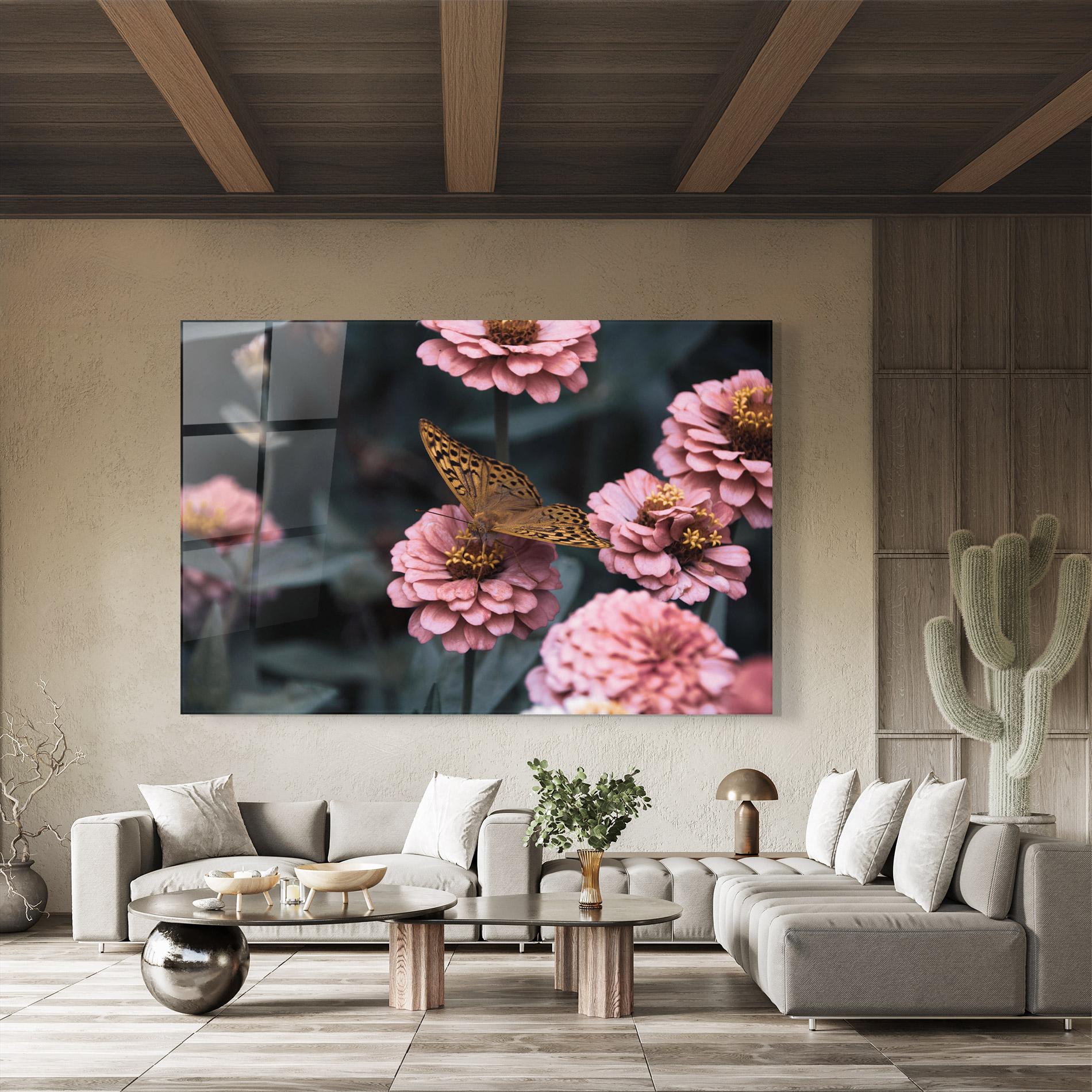 Üvegkép Flower Butterfly mockup 8