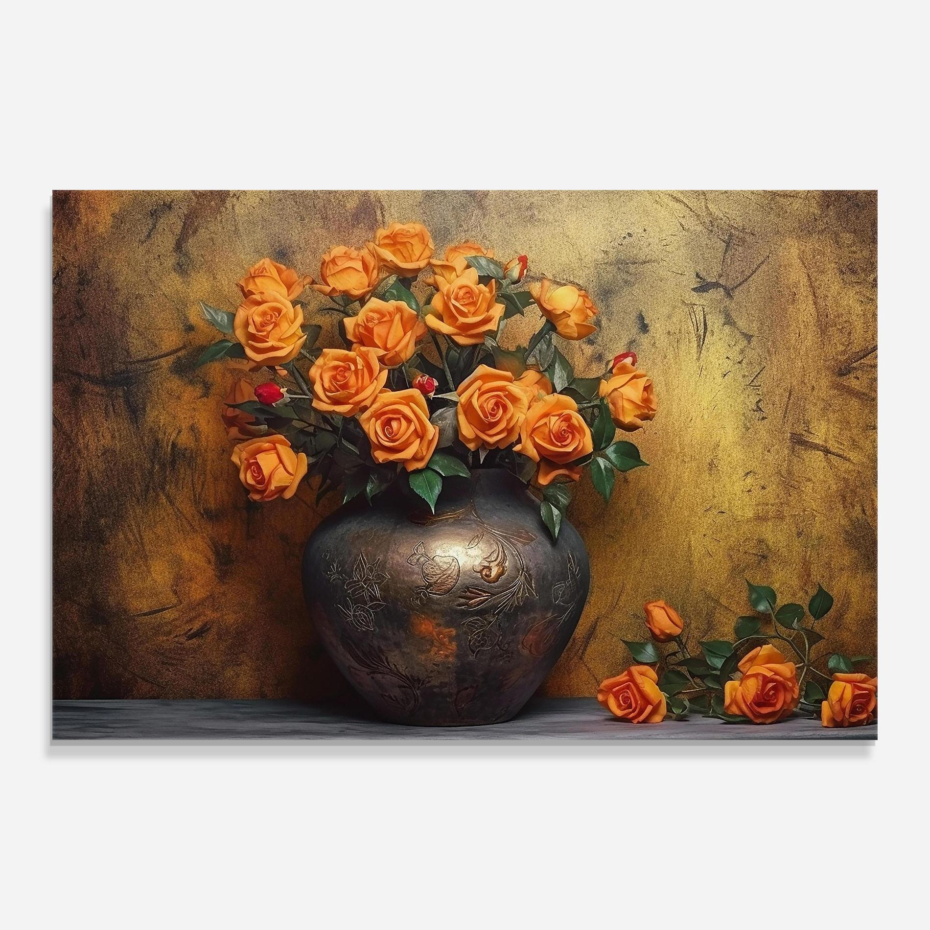 Üvegkép Orange Vintage Vase mockup 0