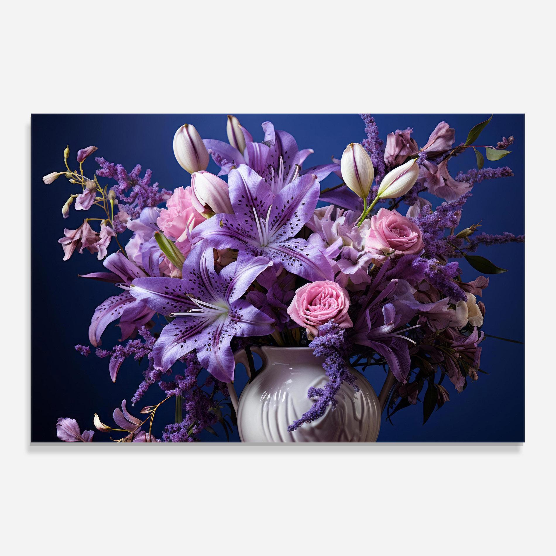 Üvegkép Vase Purple Flower mockup 0