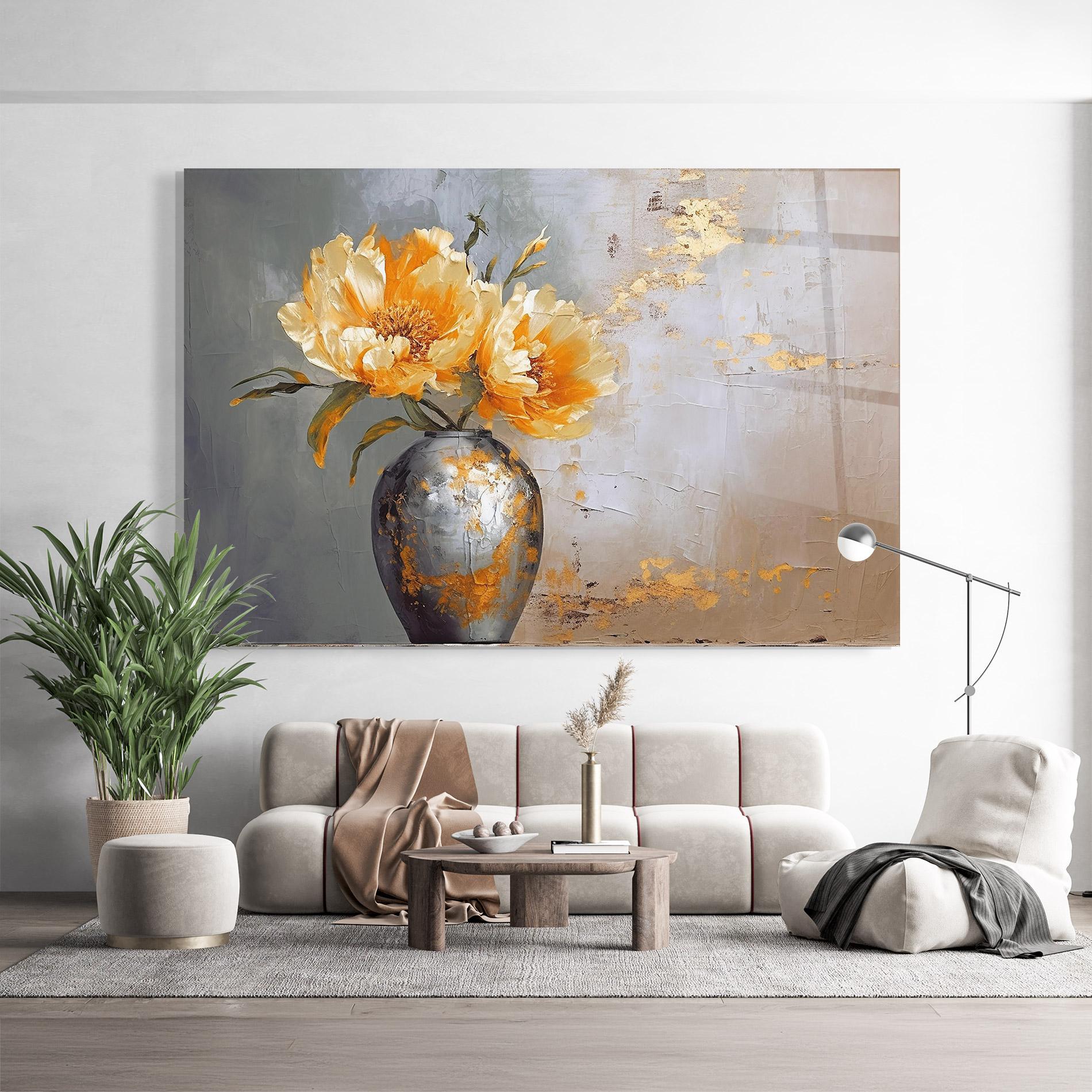 Üvegkép Grey Painting Vase mockup 9