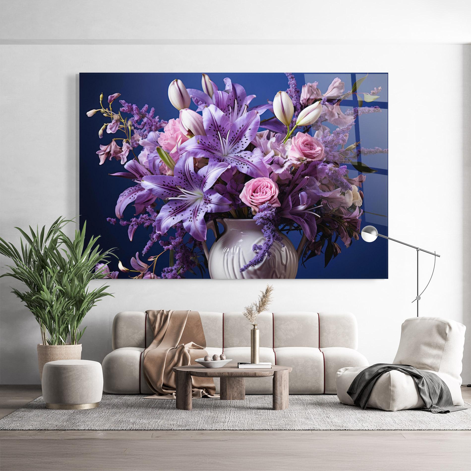 Üvegkép Vase Purple Flower mockup 9
