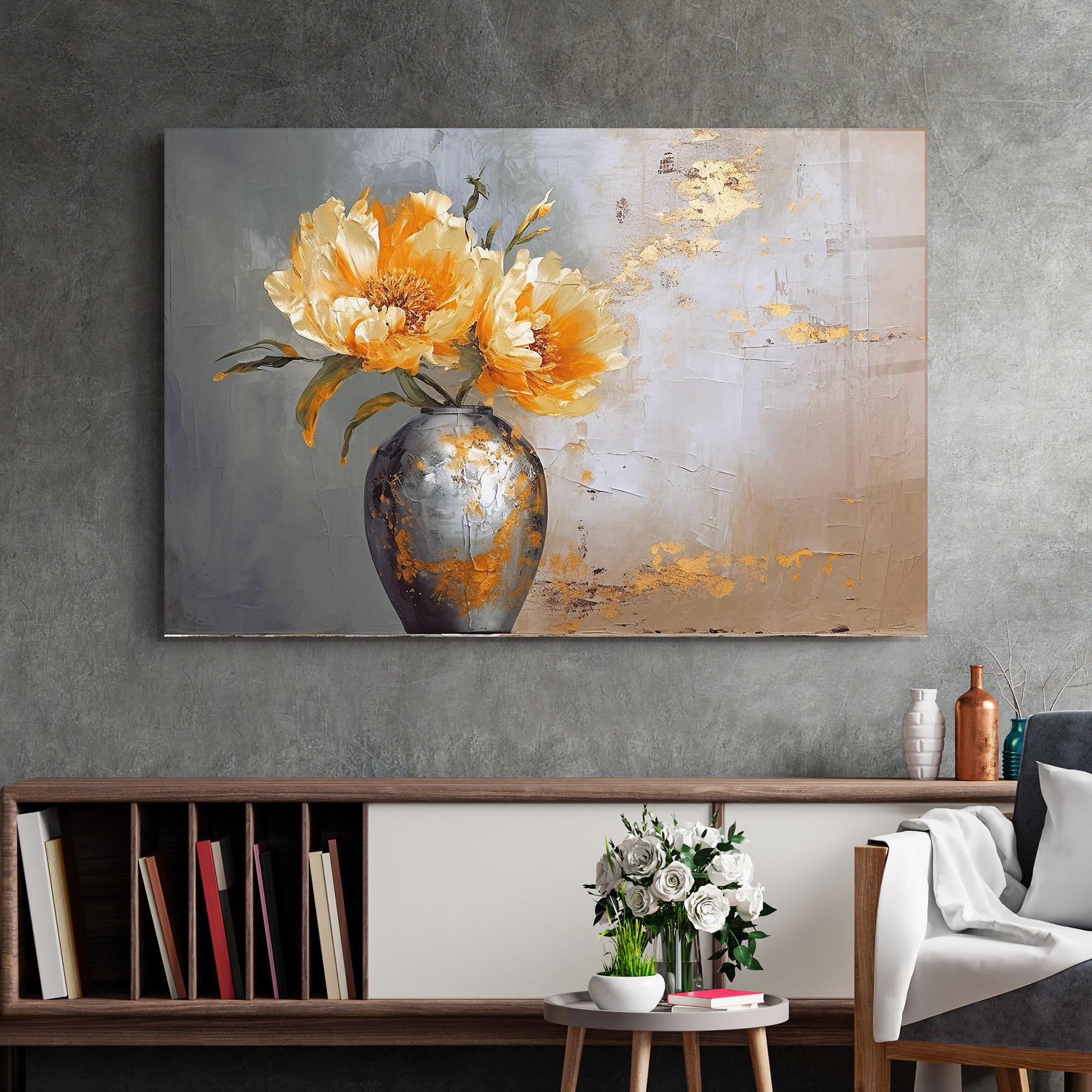 Üvegkép Grey Painting Vase mockup 2