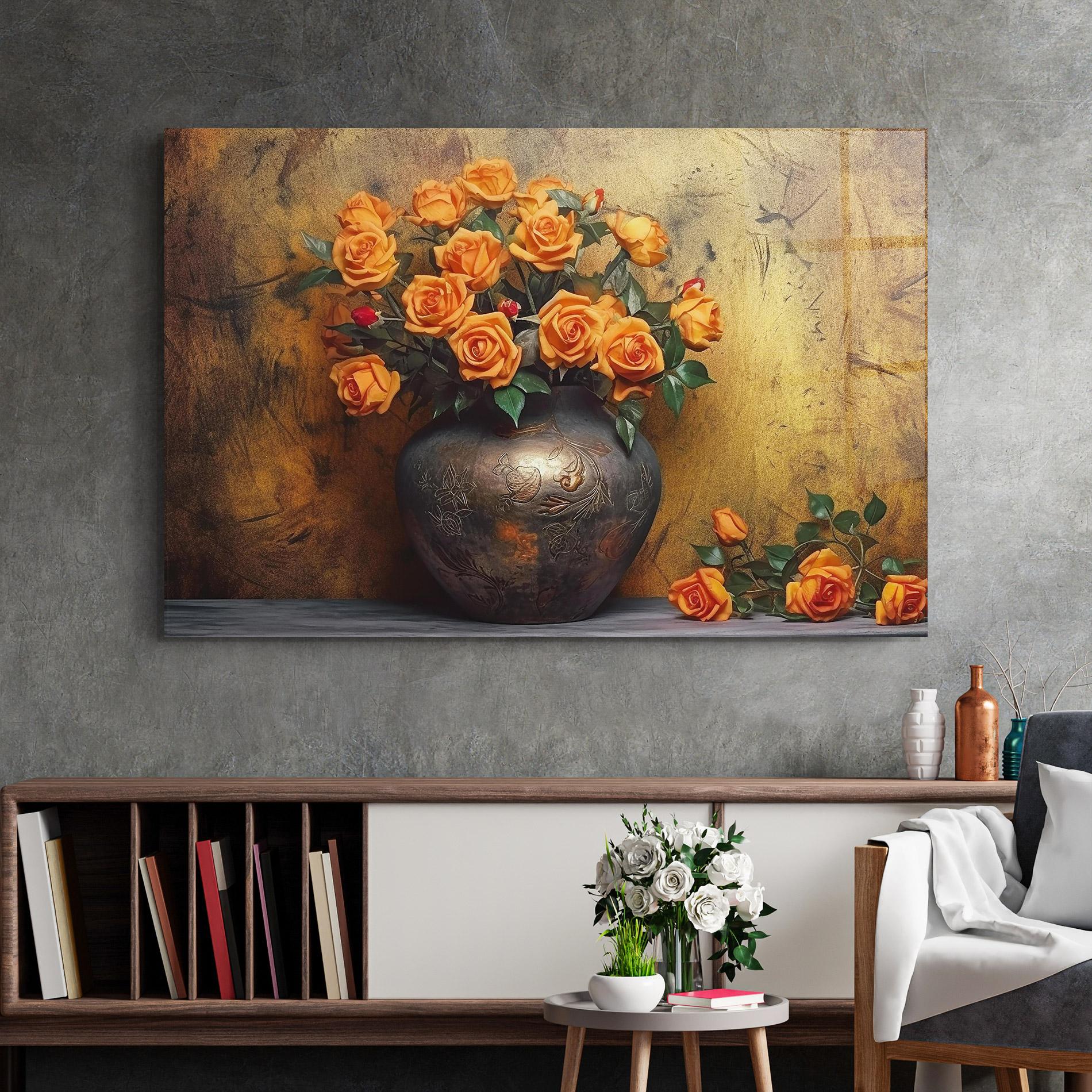 Üvegkép Orange Vintage Vase mockup 2