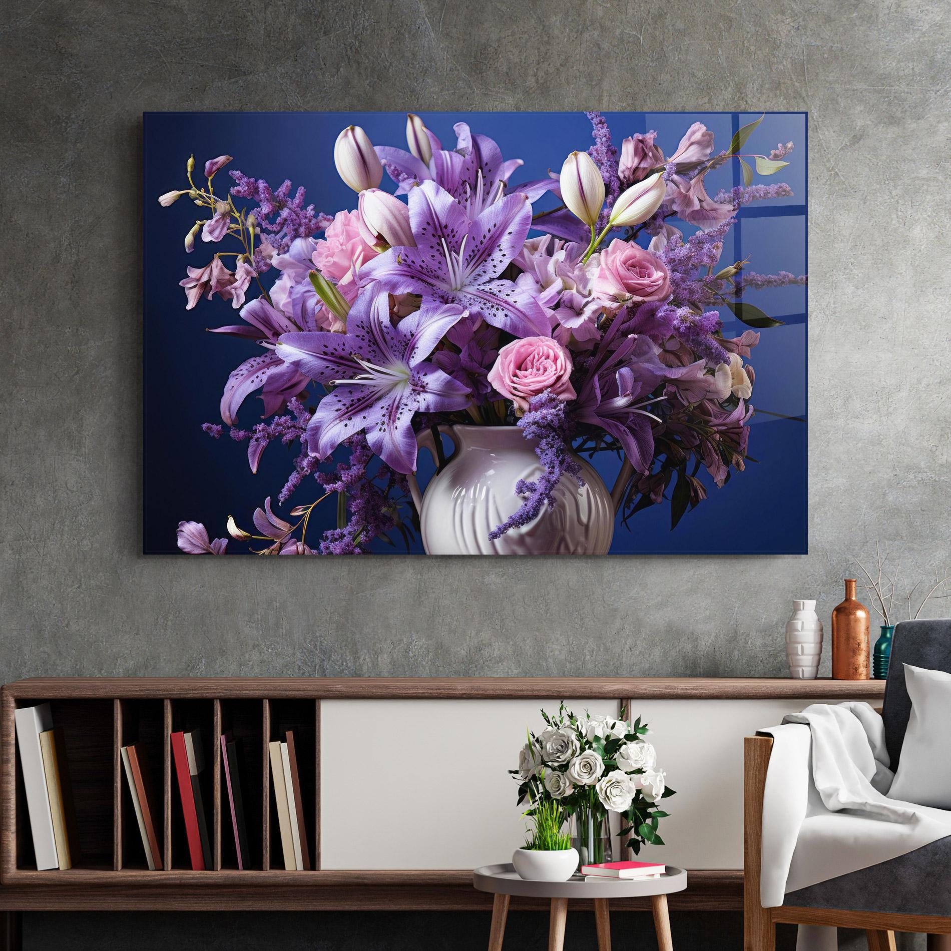 Üvegkép Vase Purple Flower mockup 2
