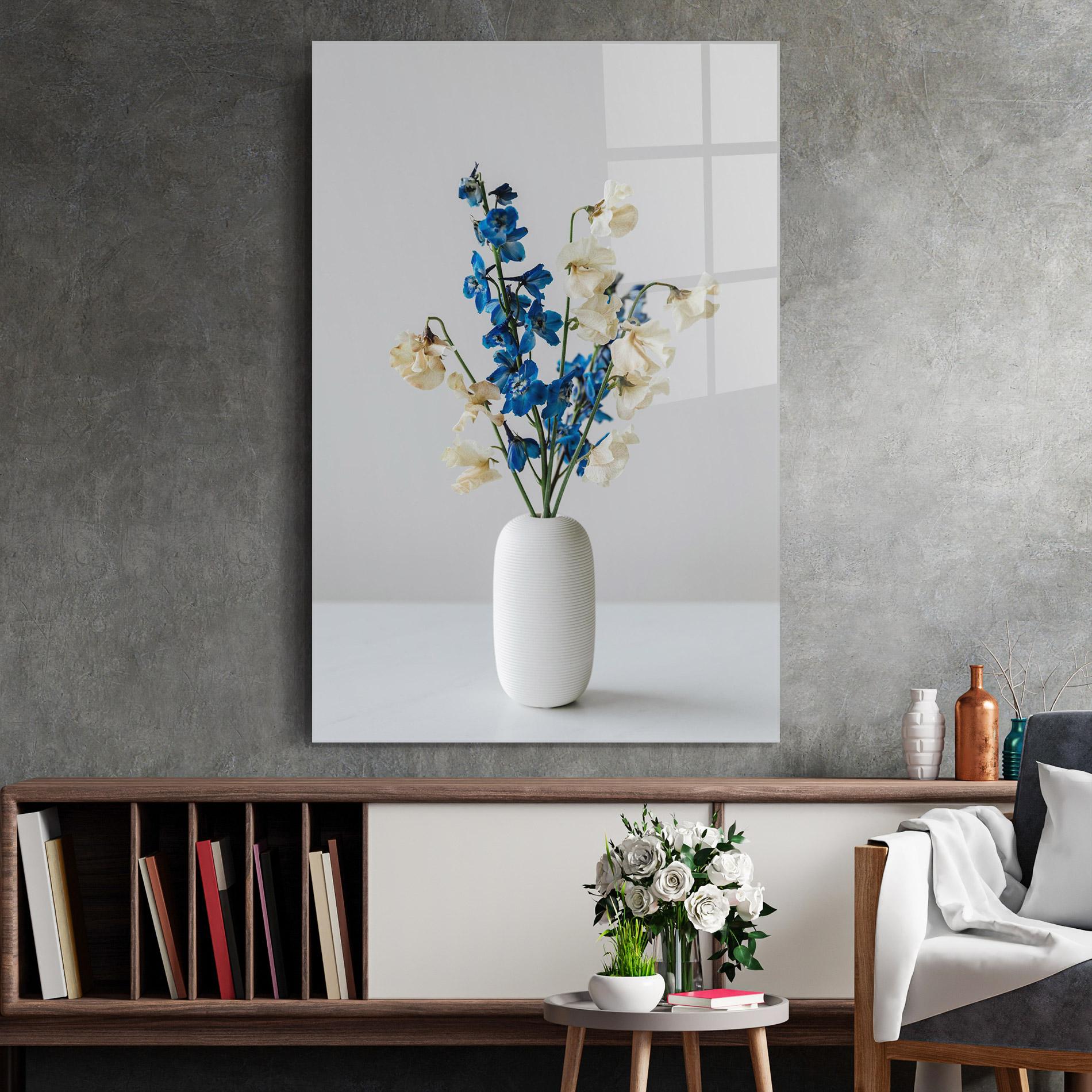 Üvegkép Blue White Vase mockup 2