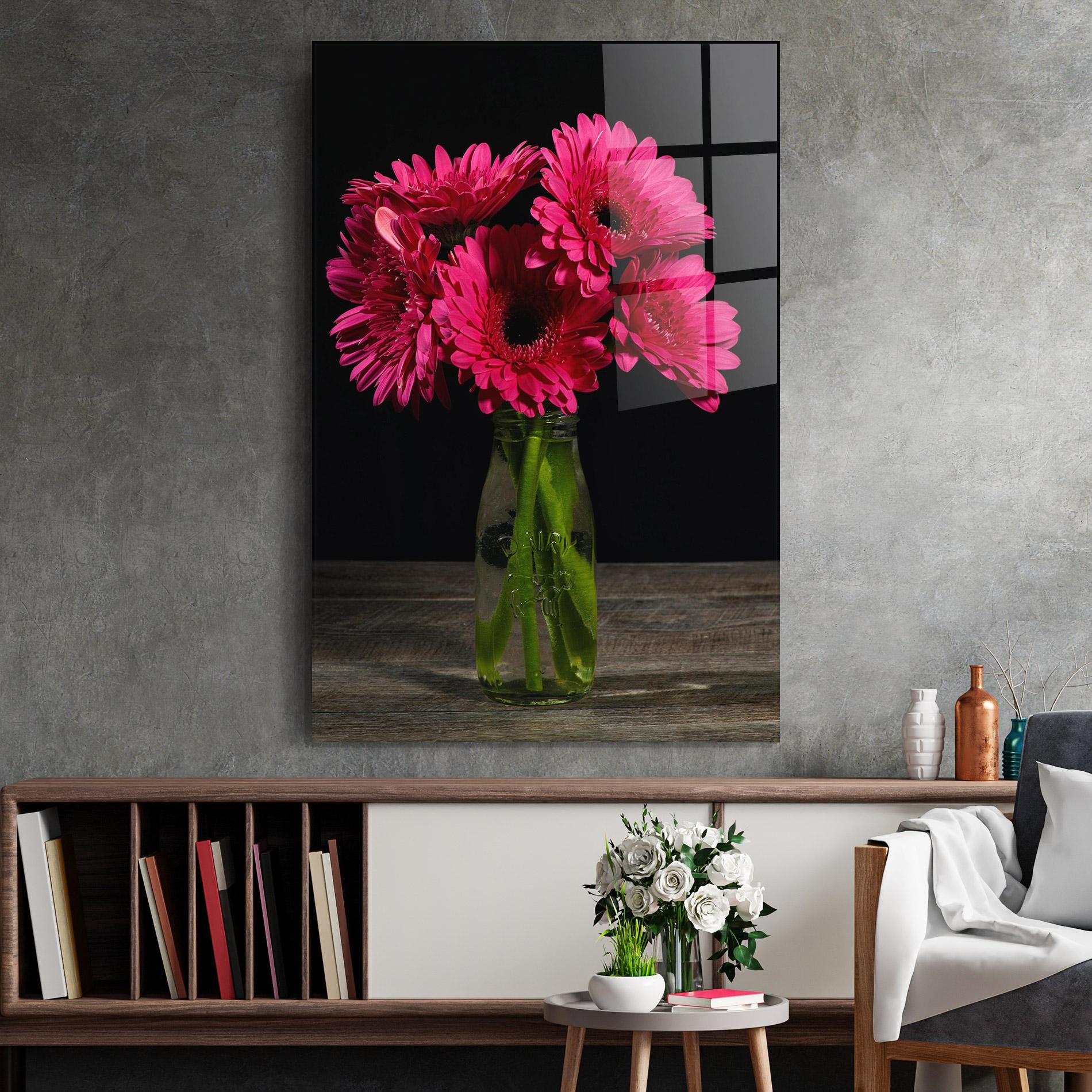 Üvegkép Vase Strong Pink mockup 2