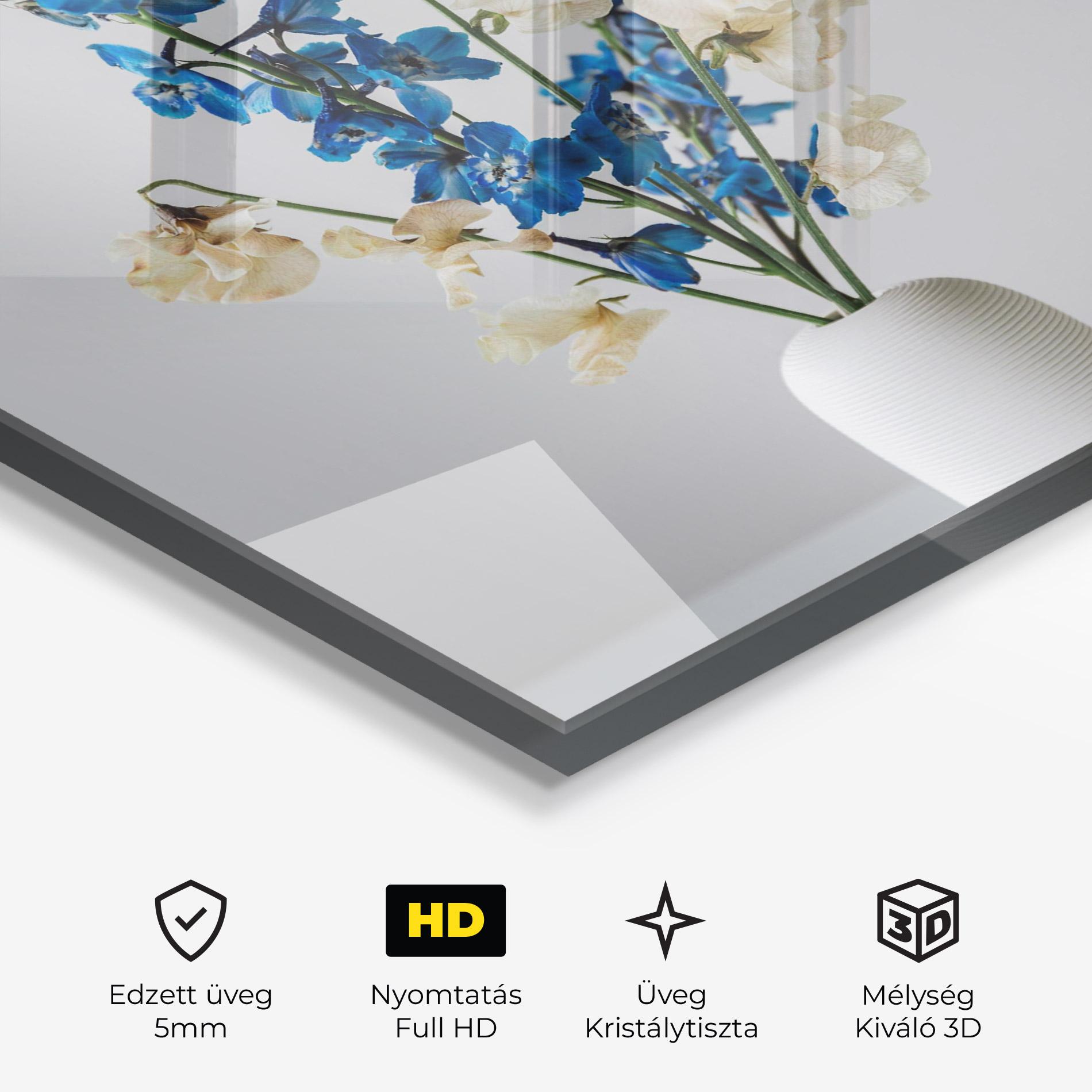 Üvegkép Blue White Vase mockup 3