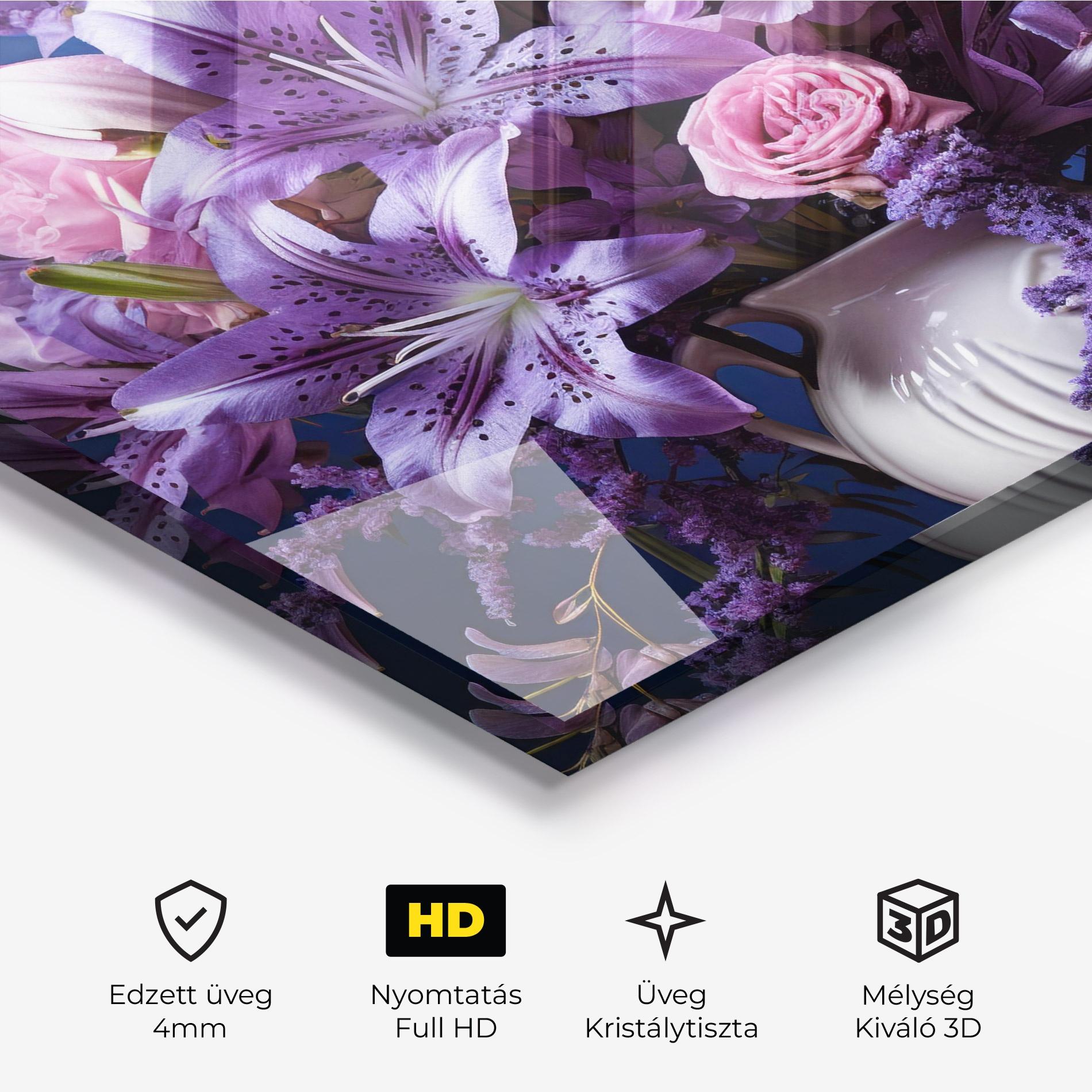 Üvegkép Vase Purple Flower mockup 3