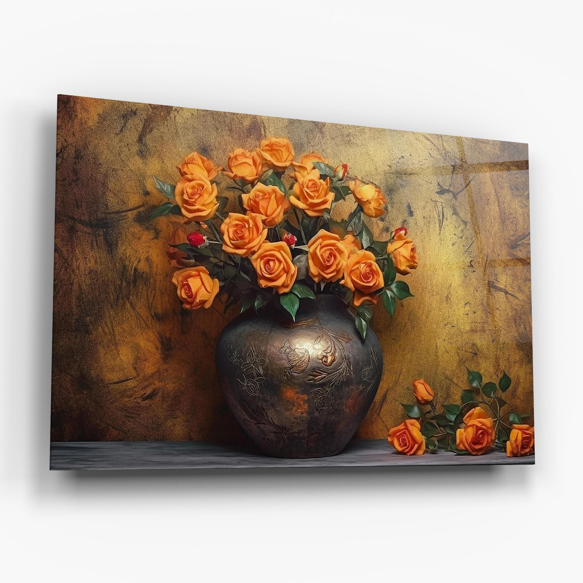 Üvegkép Orange Vintage Vase mockup 6