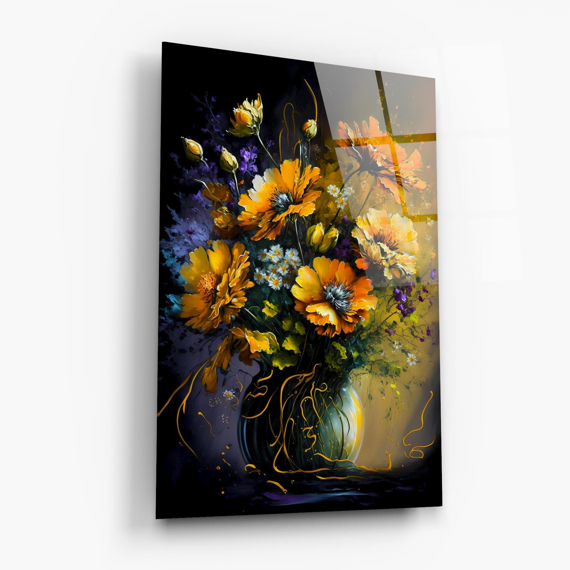 Üvegkép Yellow Flower Art Vase mockup 6