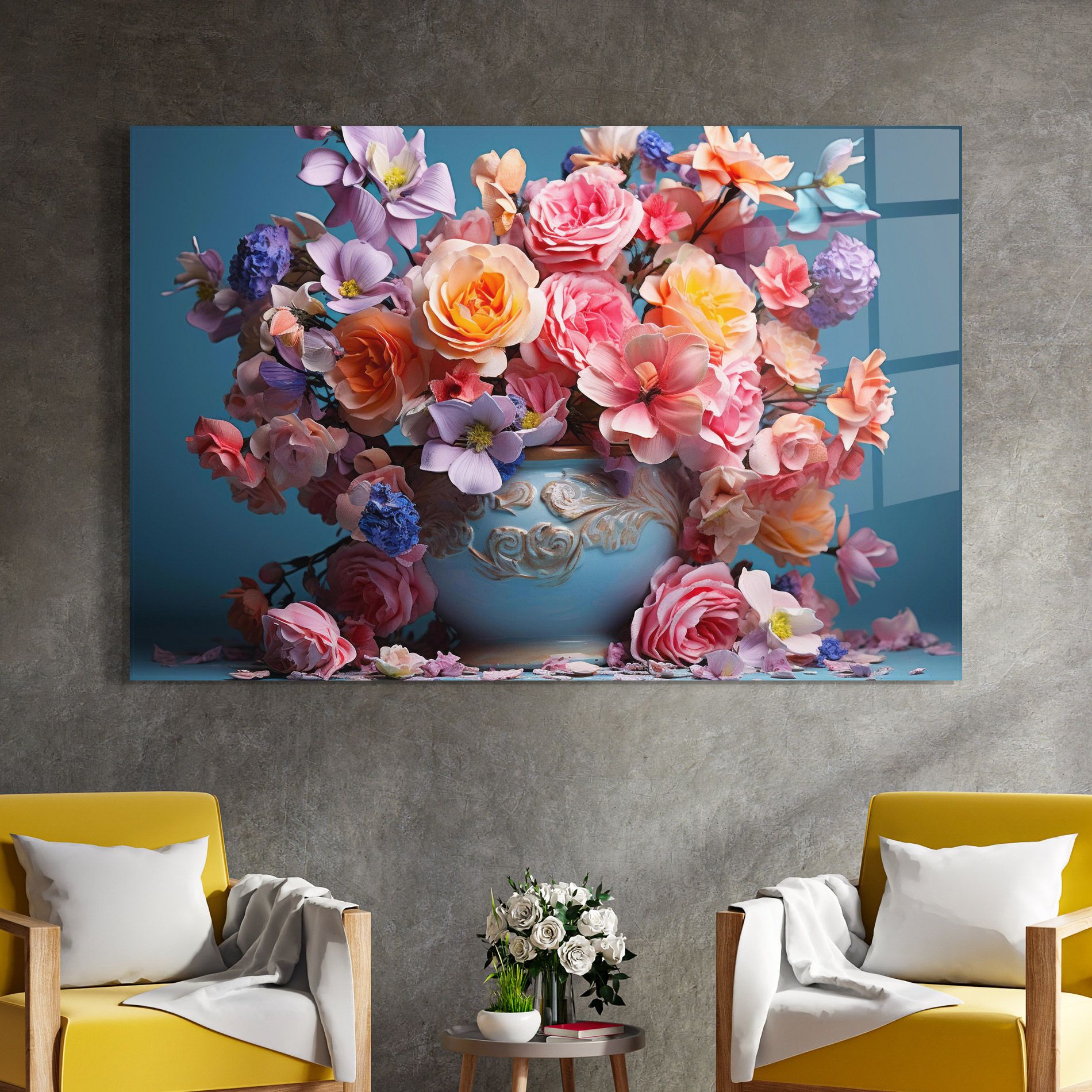 Blue Vase Flowers mockup 4