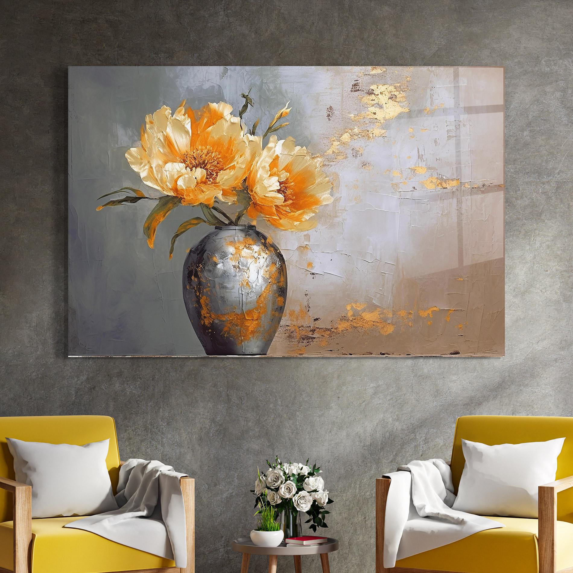 Üvegkép Grey Painting Vase mockup 4