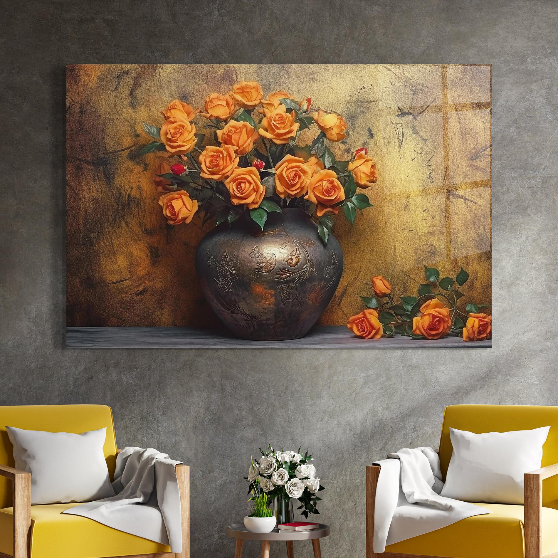 Üvegkép Orange Vintage Vase mockup 4