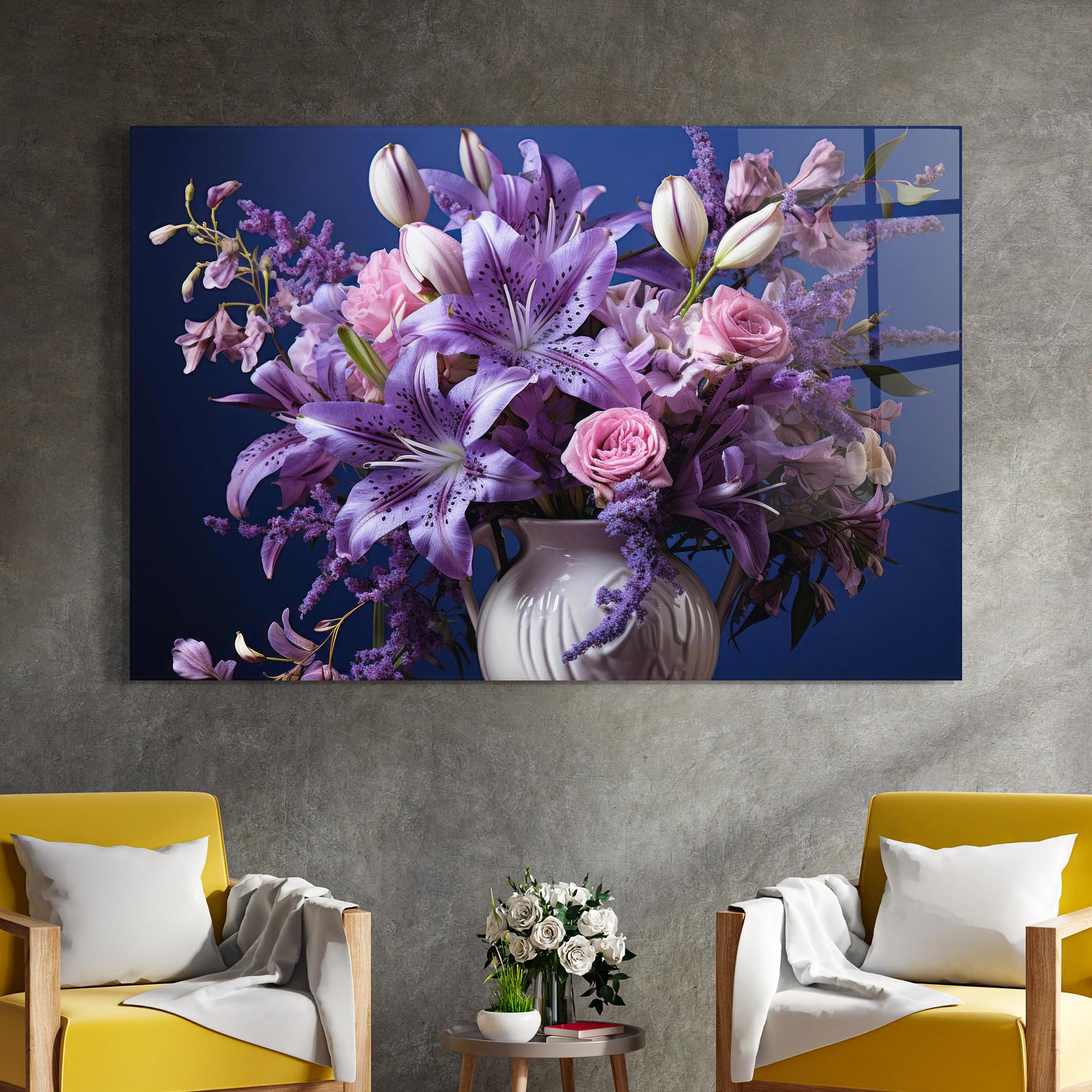 Üvegkép Vase Purple Flower mockup 4