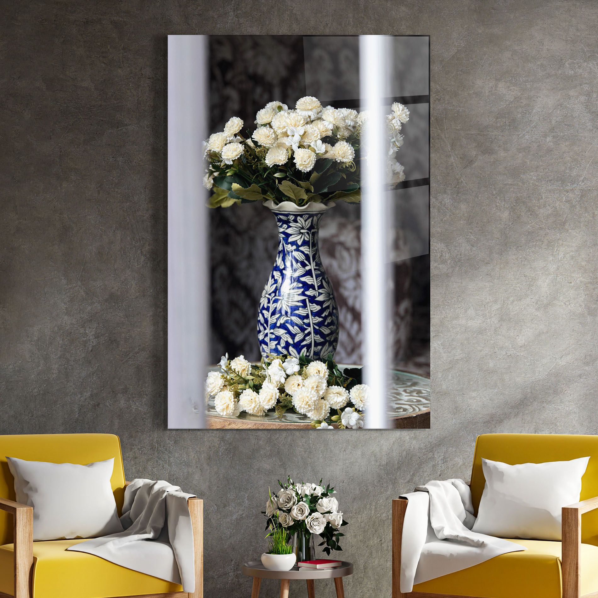 Blue Patern Vase mockup 4