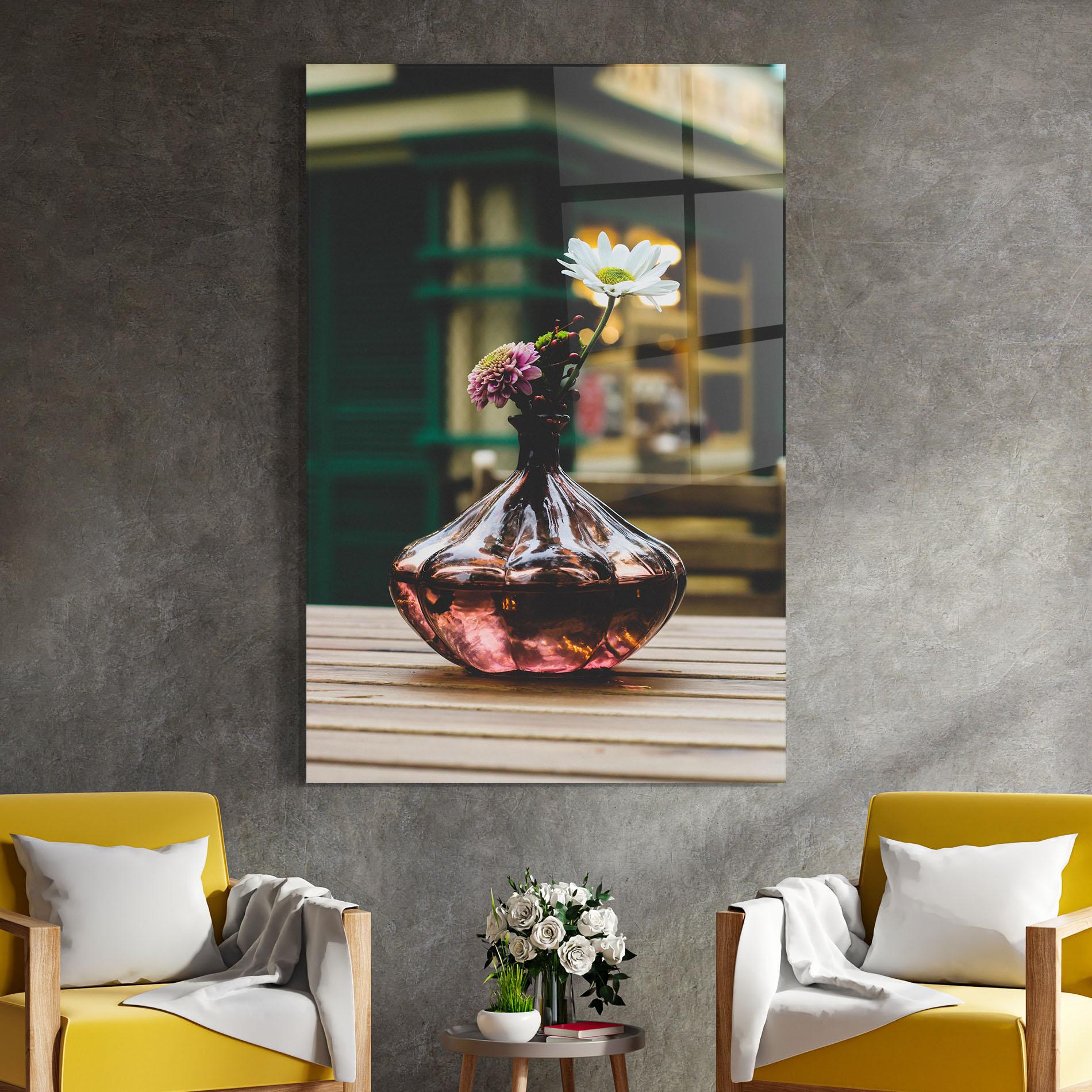 Üvegkép Pink Vase Flower mockup 4
