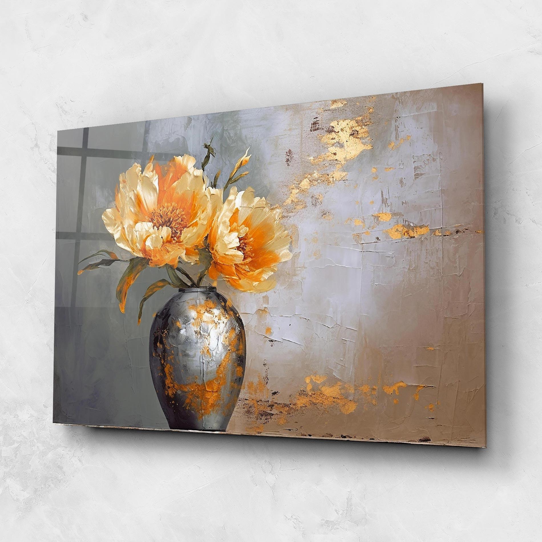 Üvegkép Grey Painting Vase mockup 1