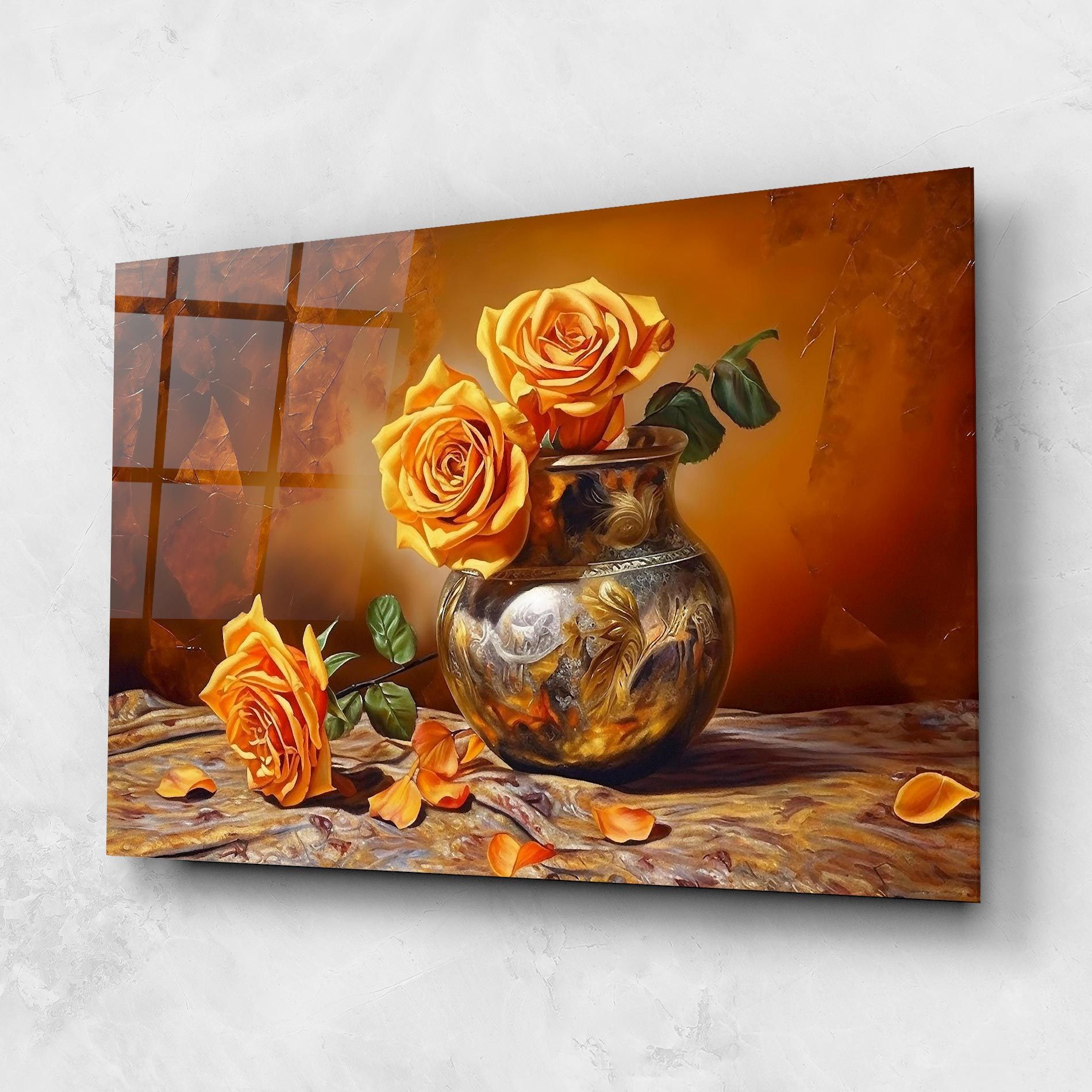 Orange Roses Vase mockup 1