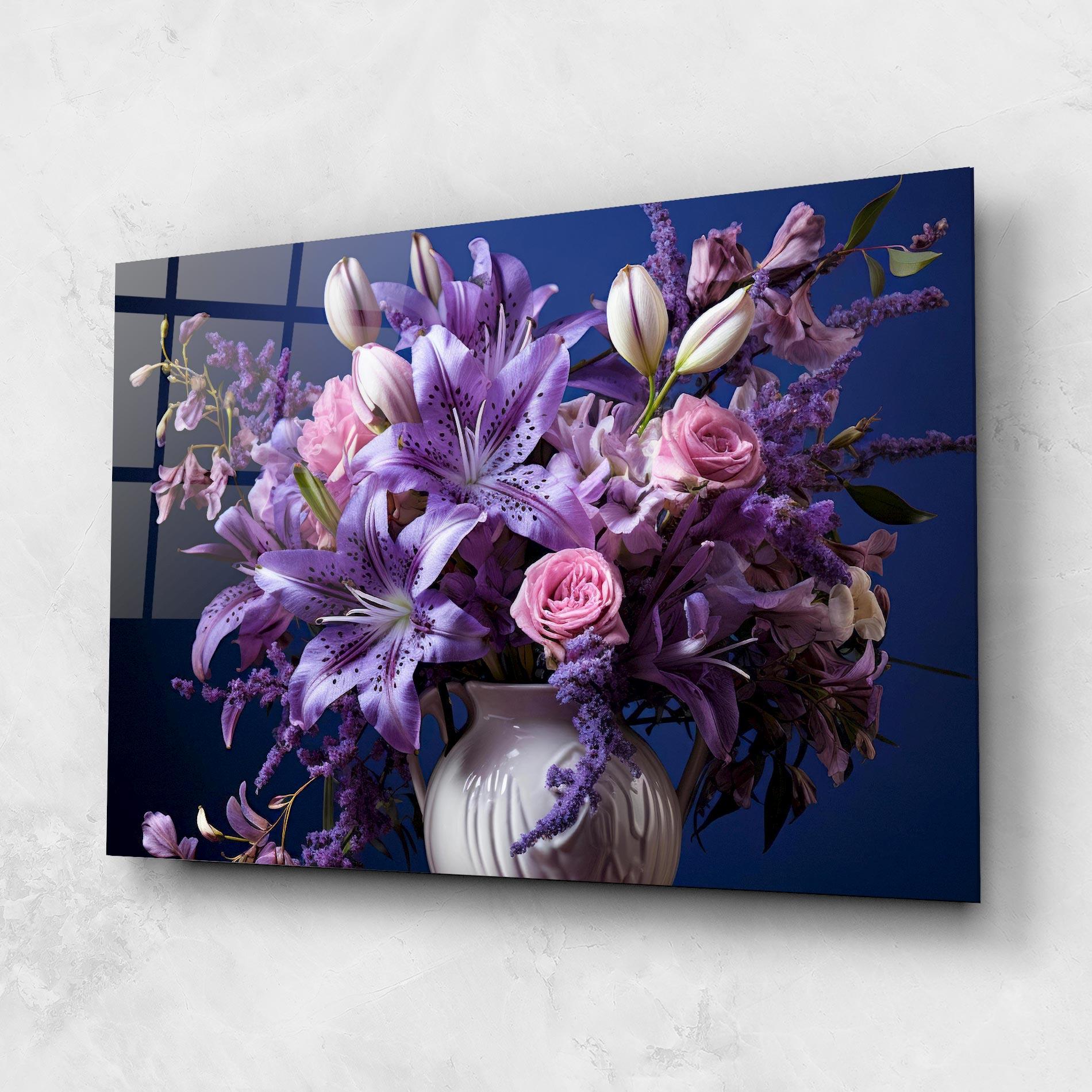 Üvegkép Vase Purple Flower mockup 1