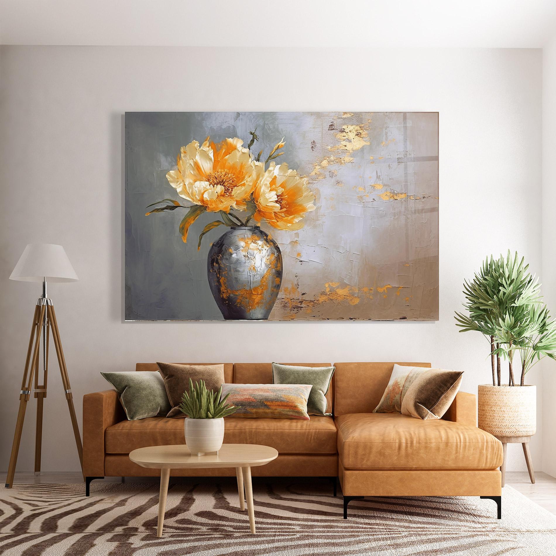 Üvegkép Grey Painting Vase mockup 7