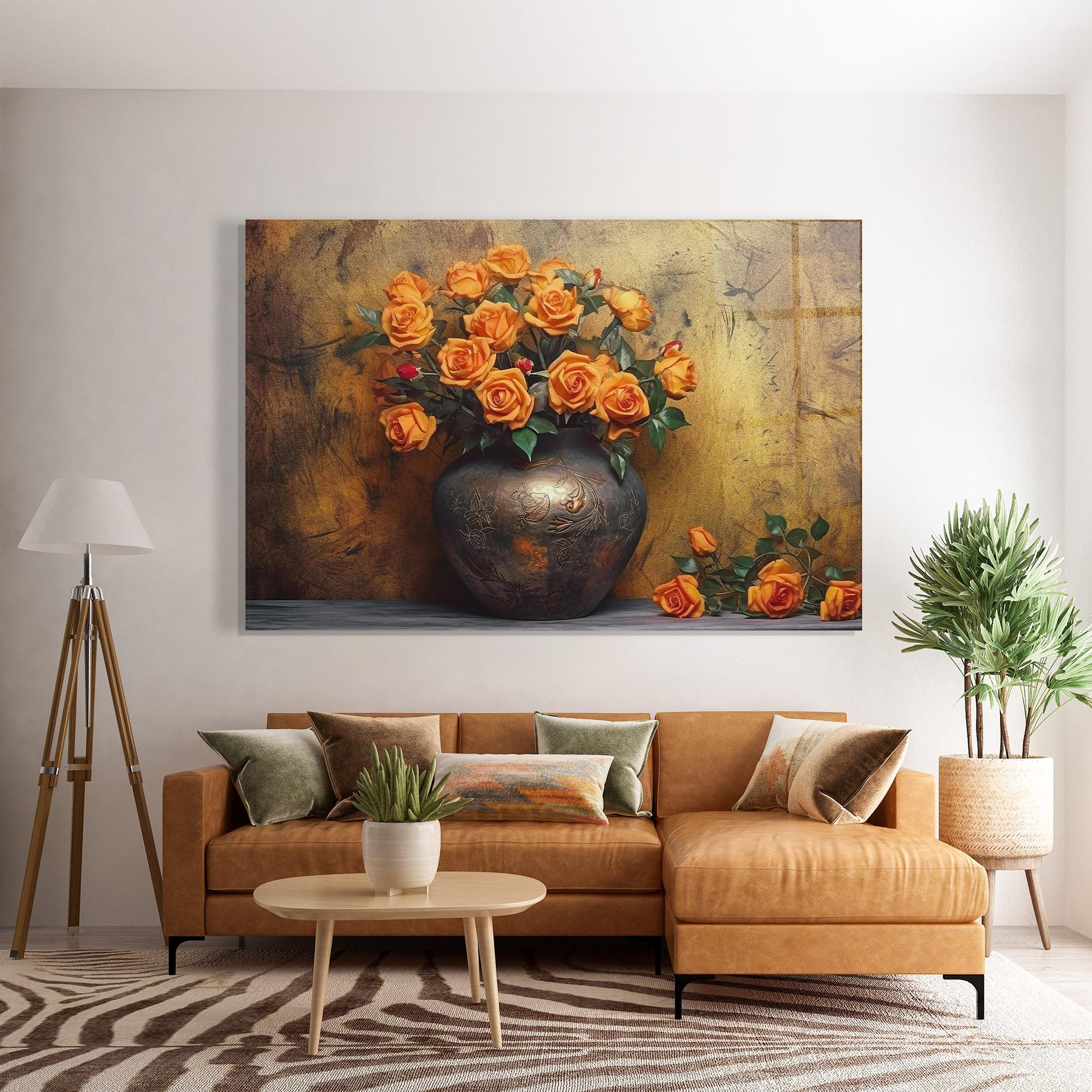 Üvegkép Orange Vintage Vase mockup 7