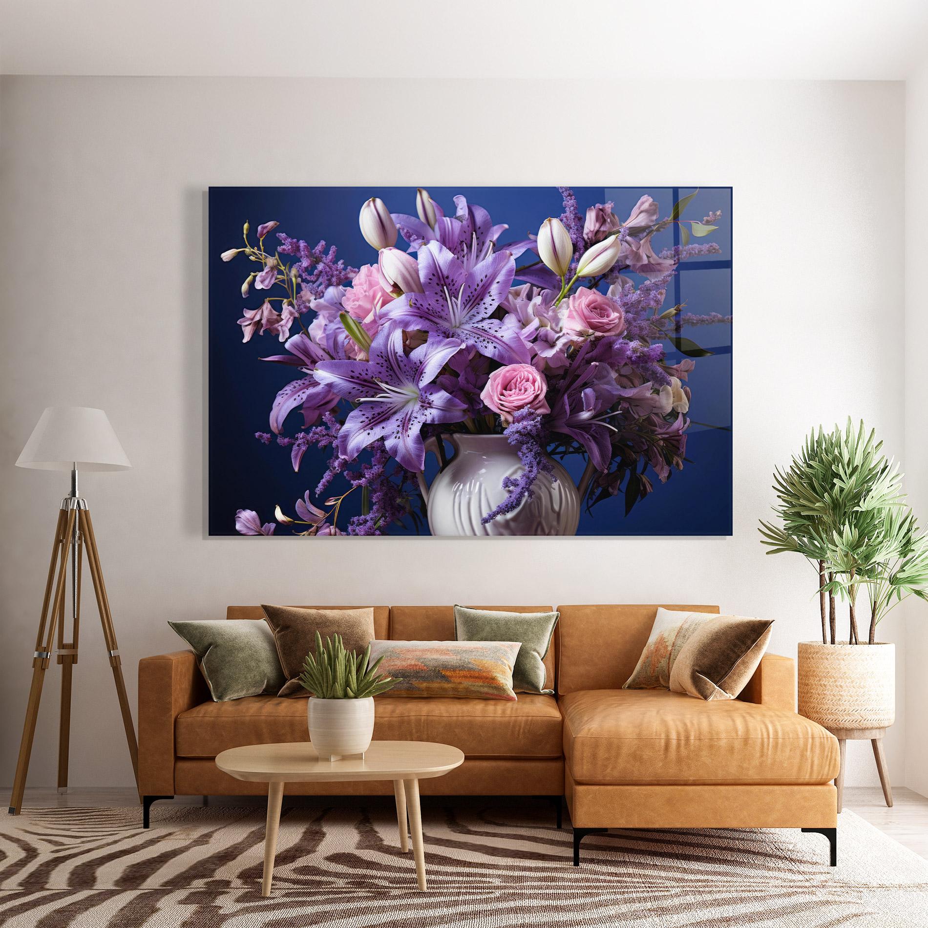 Üvegkép Vase Purple Flower mockup 7