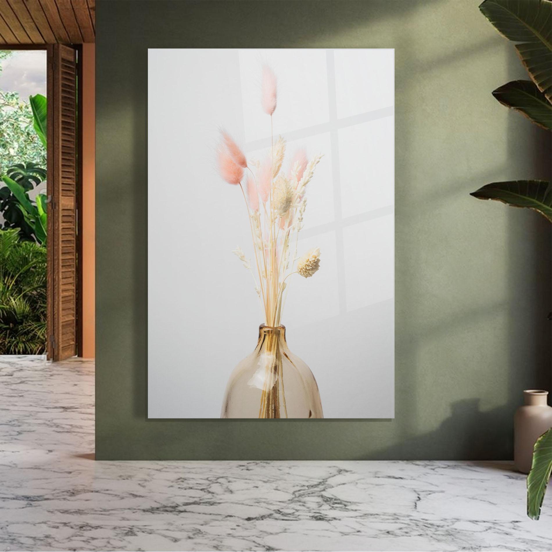 Üvegkép Pink Cream Flower Vase mockup 7