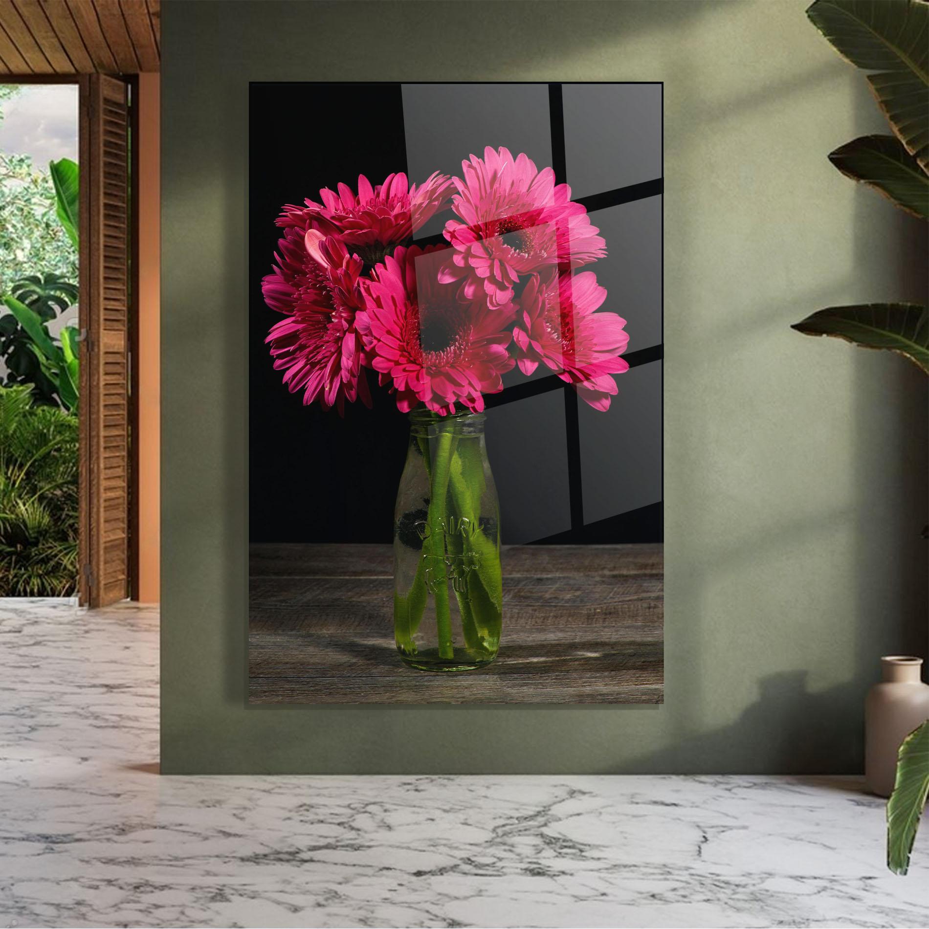 Üvegkép Vase Strong Pink mockup 7