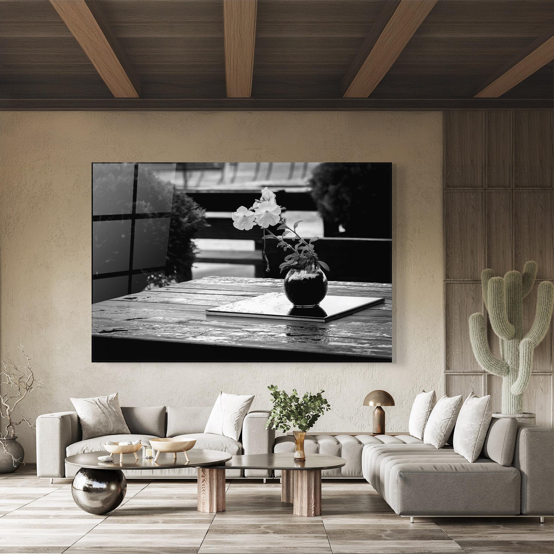 Üvegkép Black Vase View mockup 8