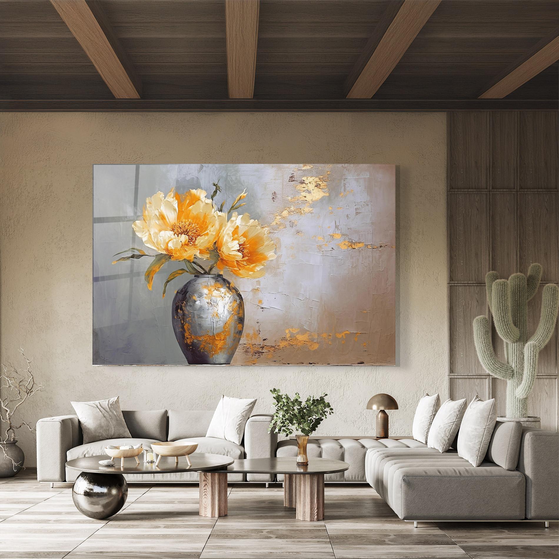 Üvegkép Grey Painting Vase mockup 8