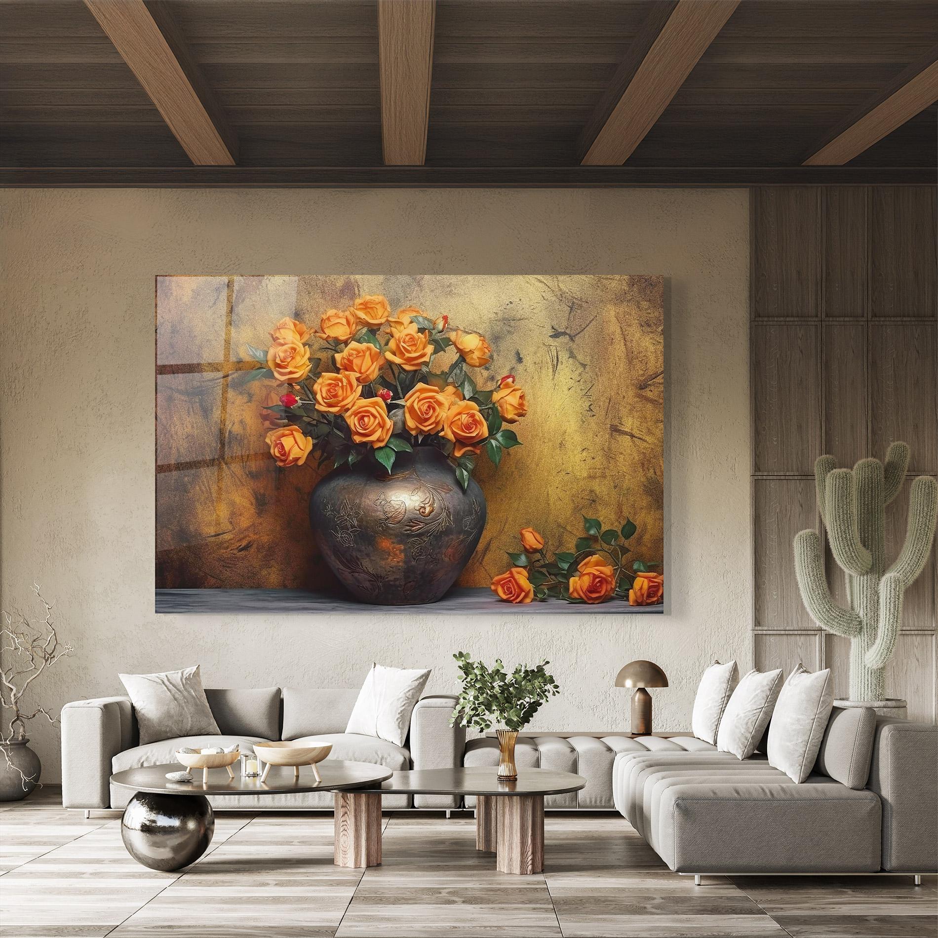 Üvegkép Orange Vintage Vase mockup 8