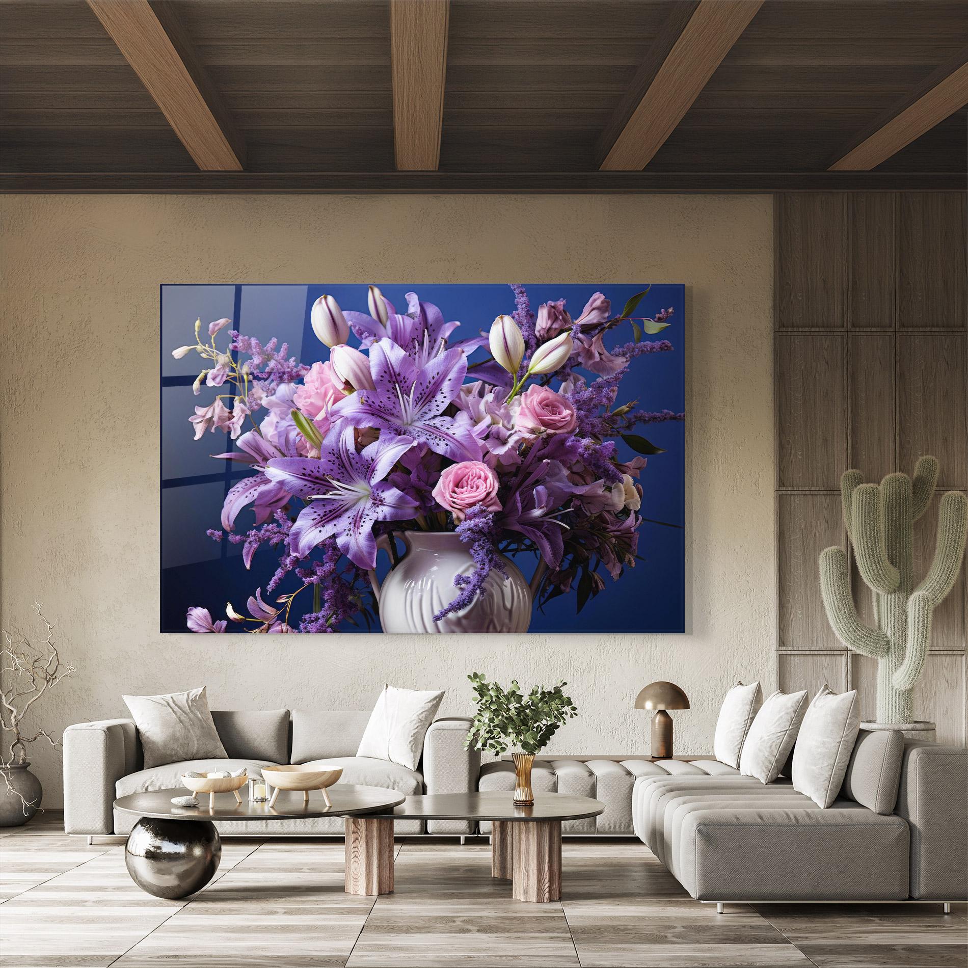 Üvegkép Vase Purple Flower mockup 8