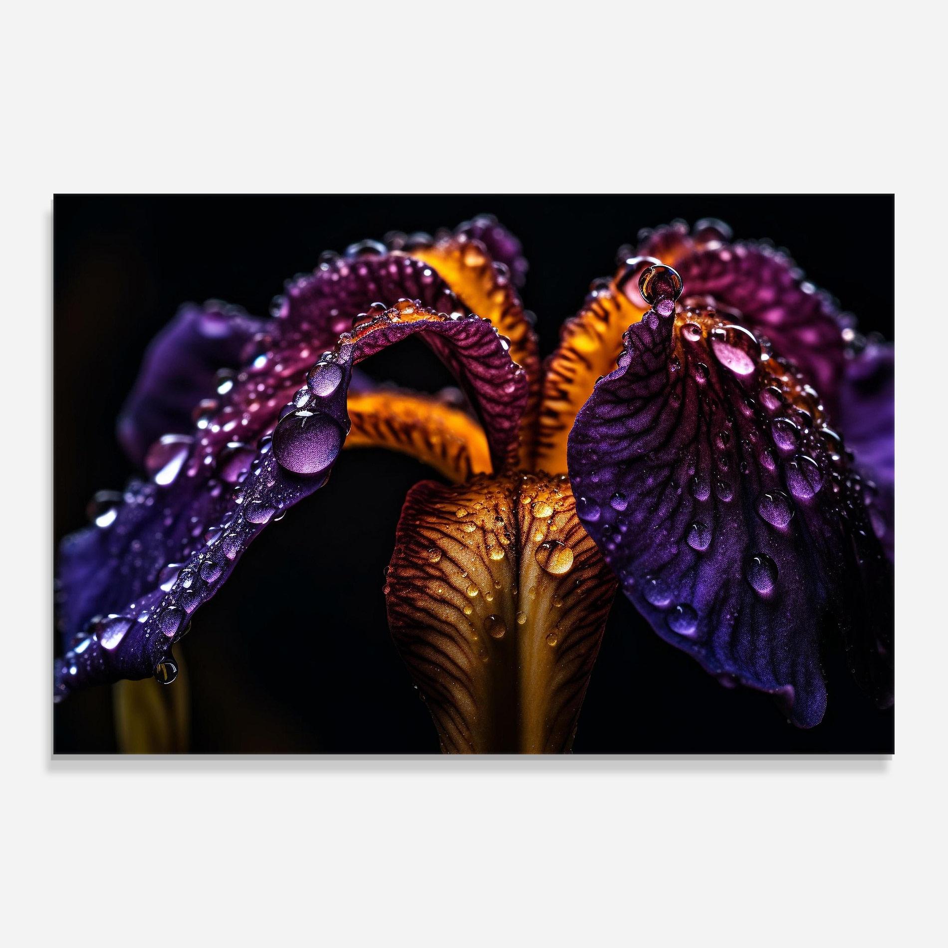 Üvegkép Dark Iris After Rain mockup 0