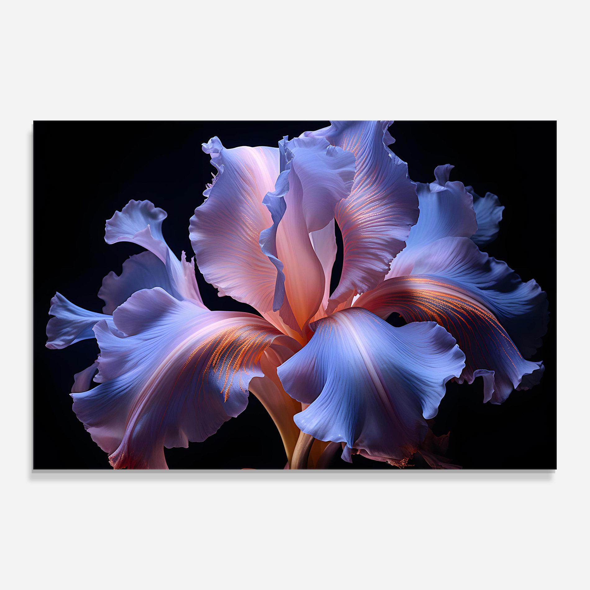 Üvegkép Elegant Iris On Black mockup 0