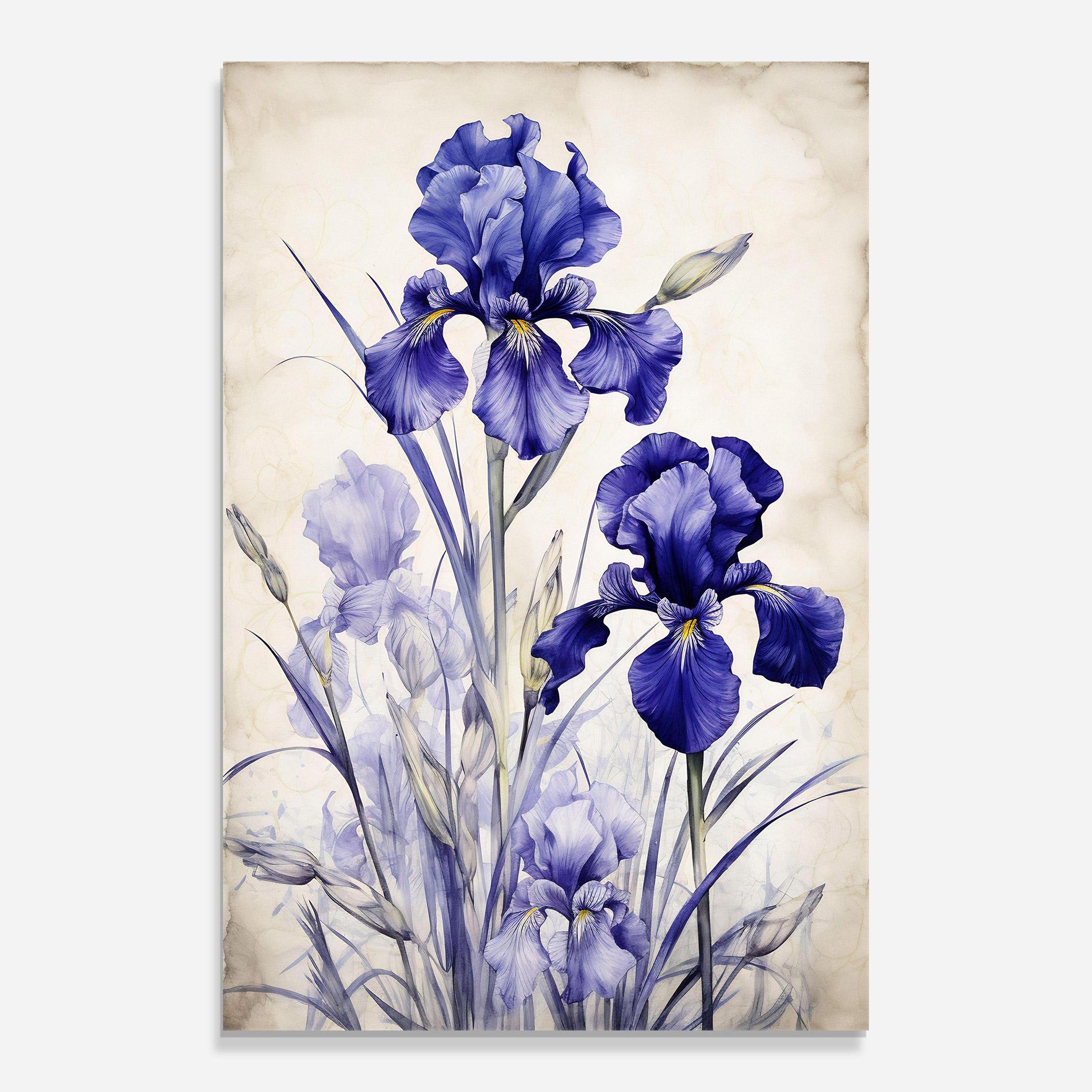 Üvegkép Irises Painting mockup 0