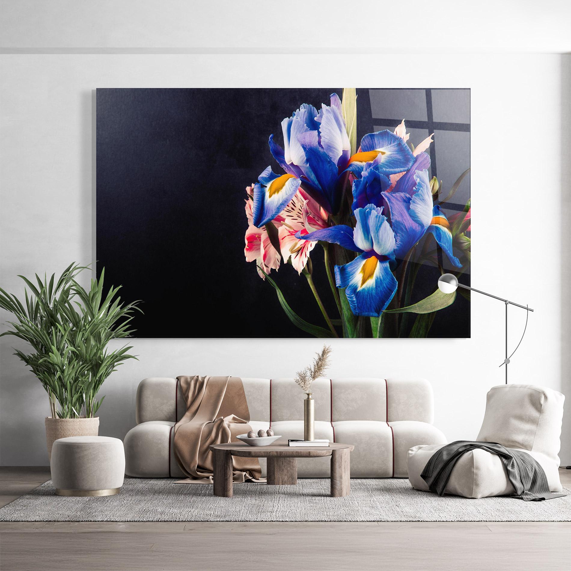Üvegkép Iris Bouquet mockup 9