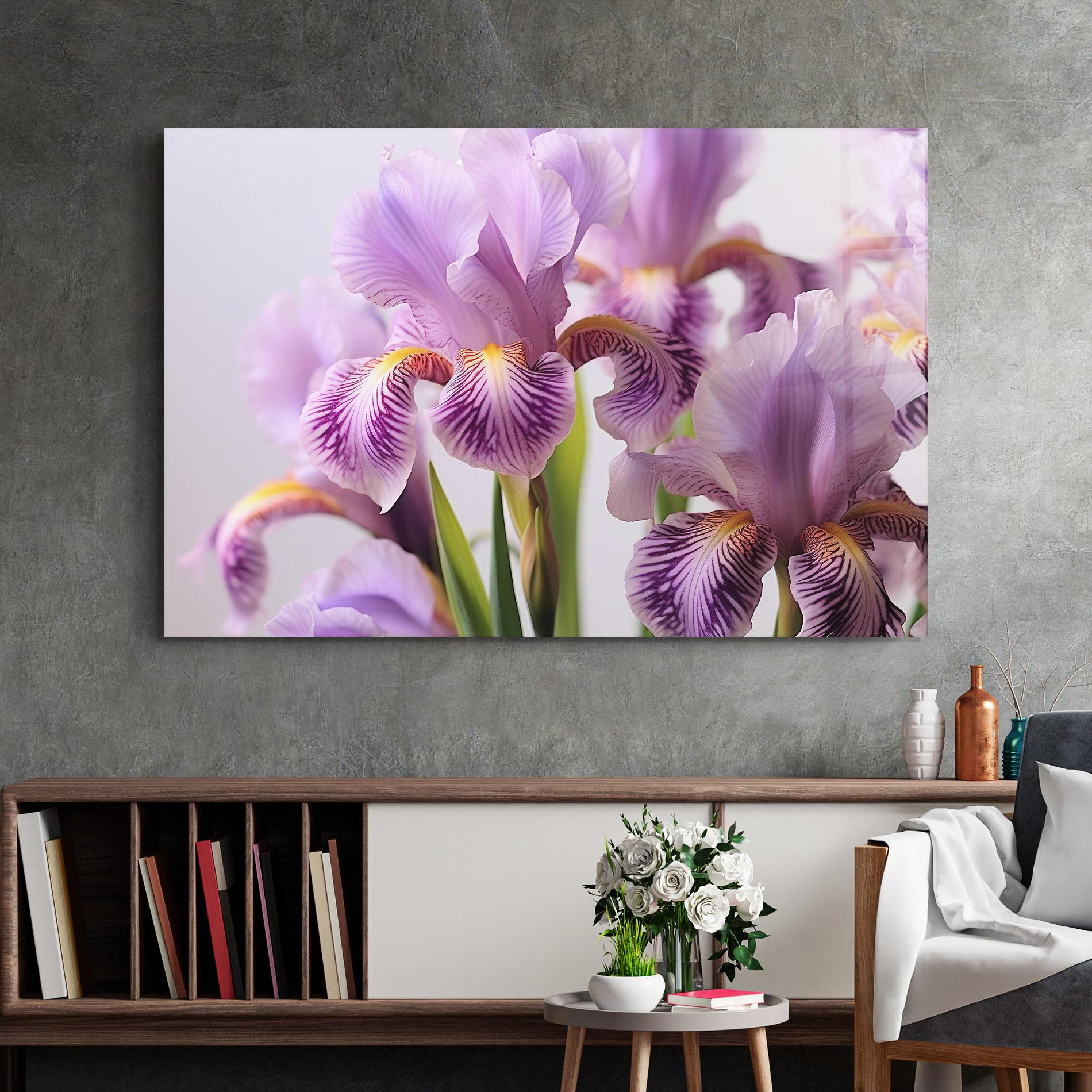 Üvegkép Iris In Vase mockup 2